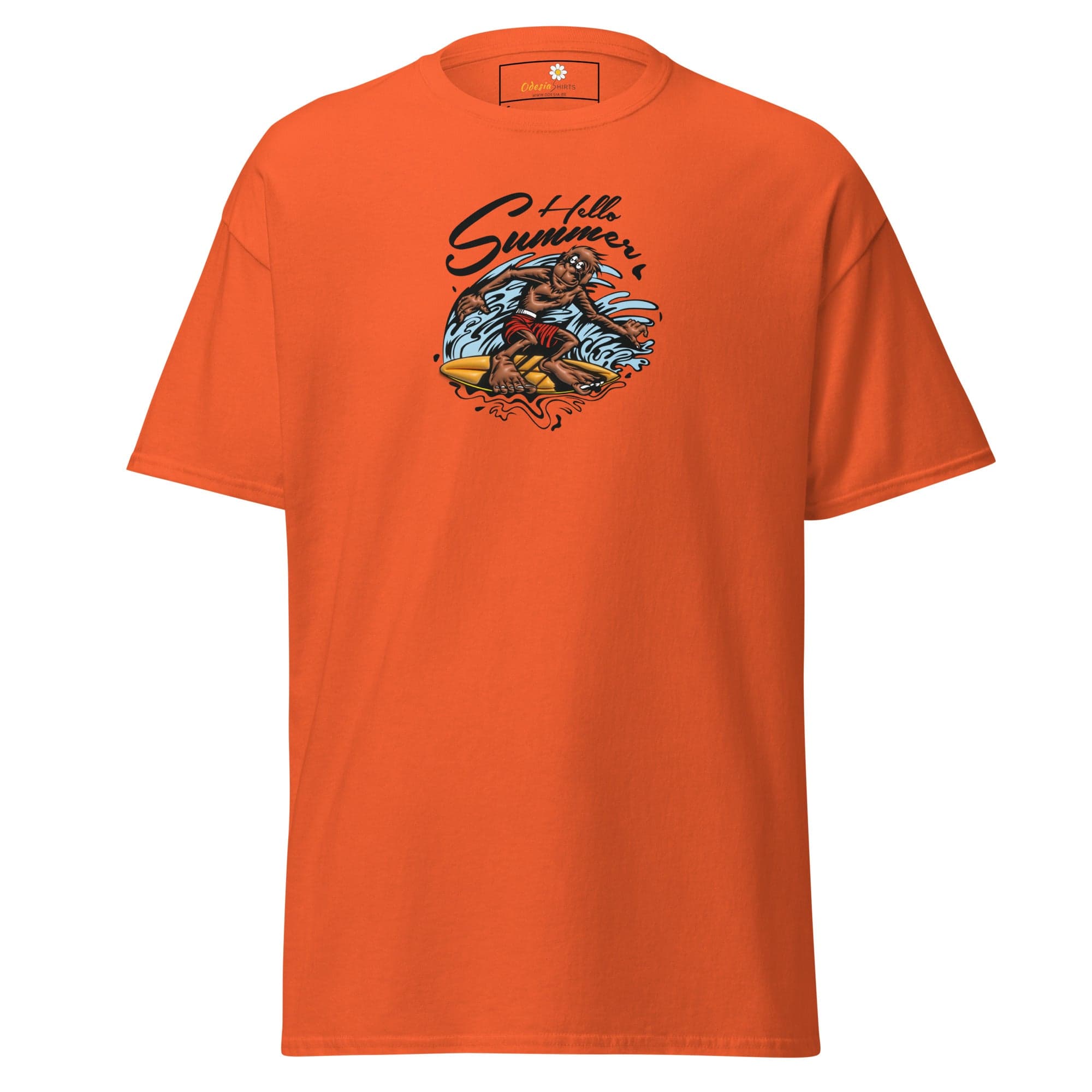 Unisex classic t-shirt - FANTASY SURFING MONKEY - REGULAR - Orange / S