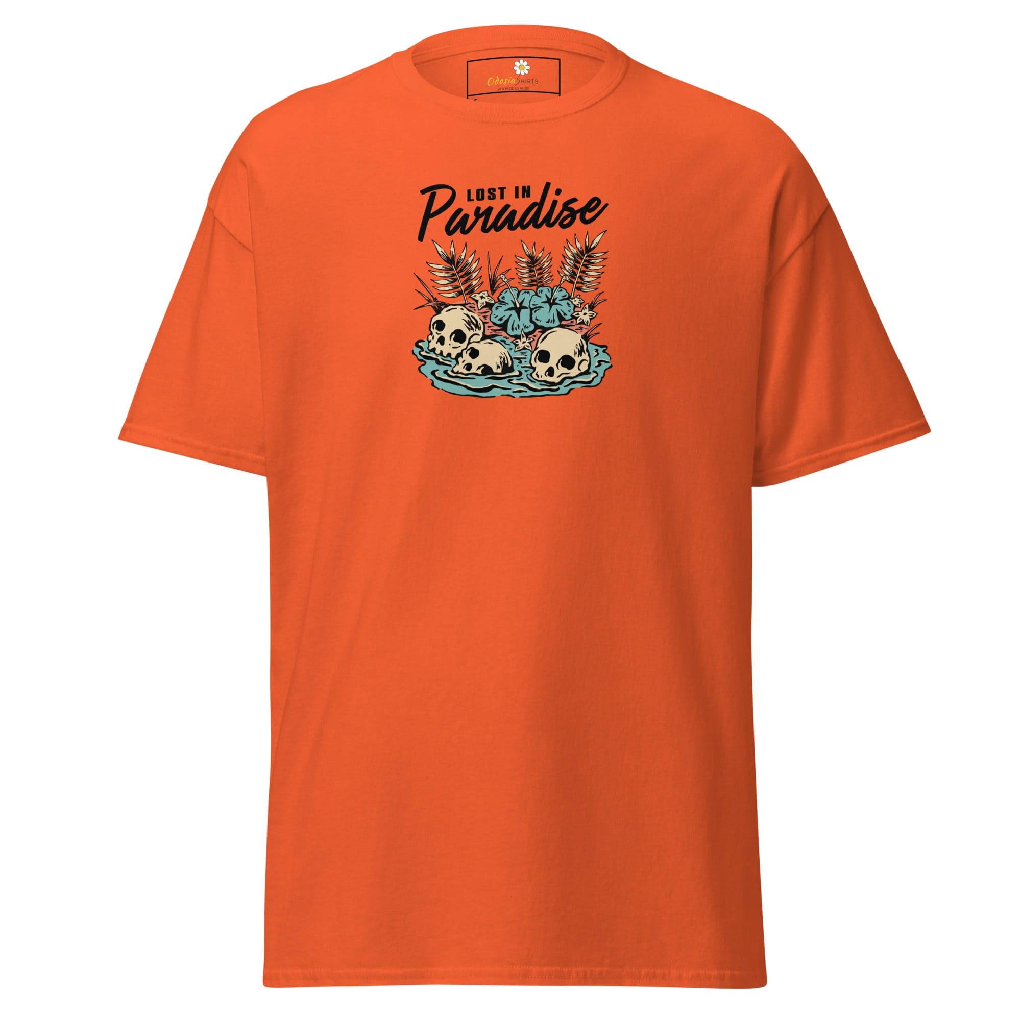 Unisex classic tee - SKULL LOST IN PARADISE - REGULAR - Orange / S