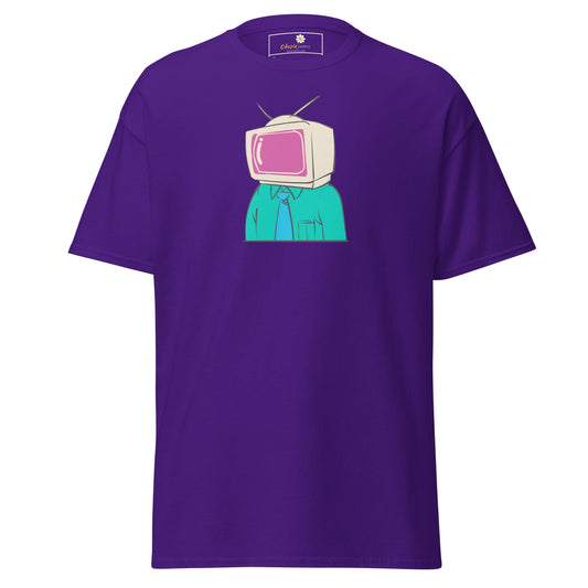 Unisex classic t-shirt - FANTASY TELEVISION HEAD - REGULAR - Purple / S