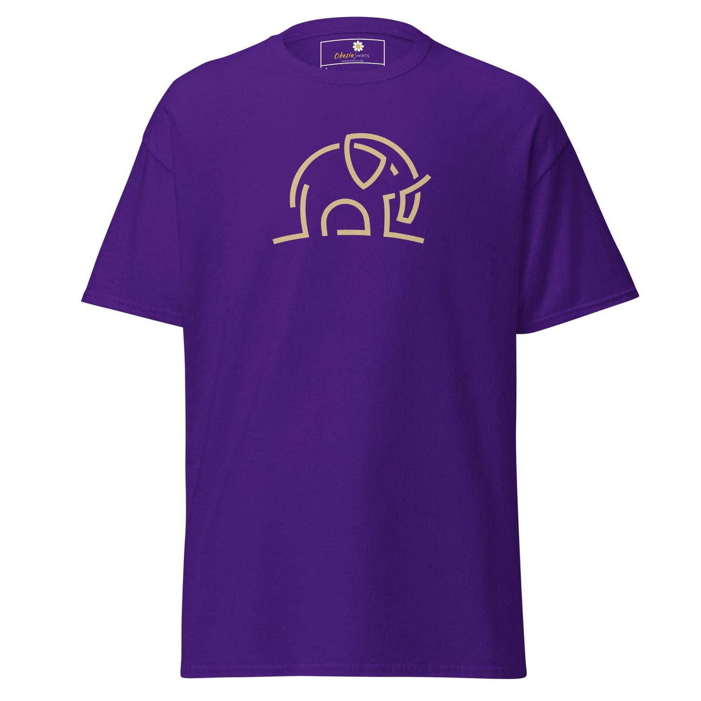 Unisex classic tee - WILD LIFE ELEPHANT LINES - Purple / S
