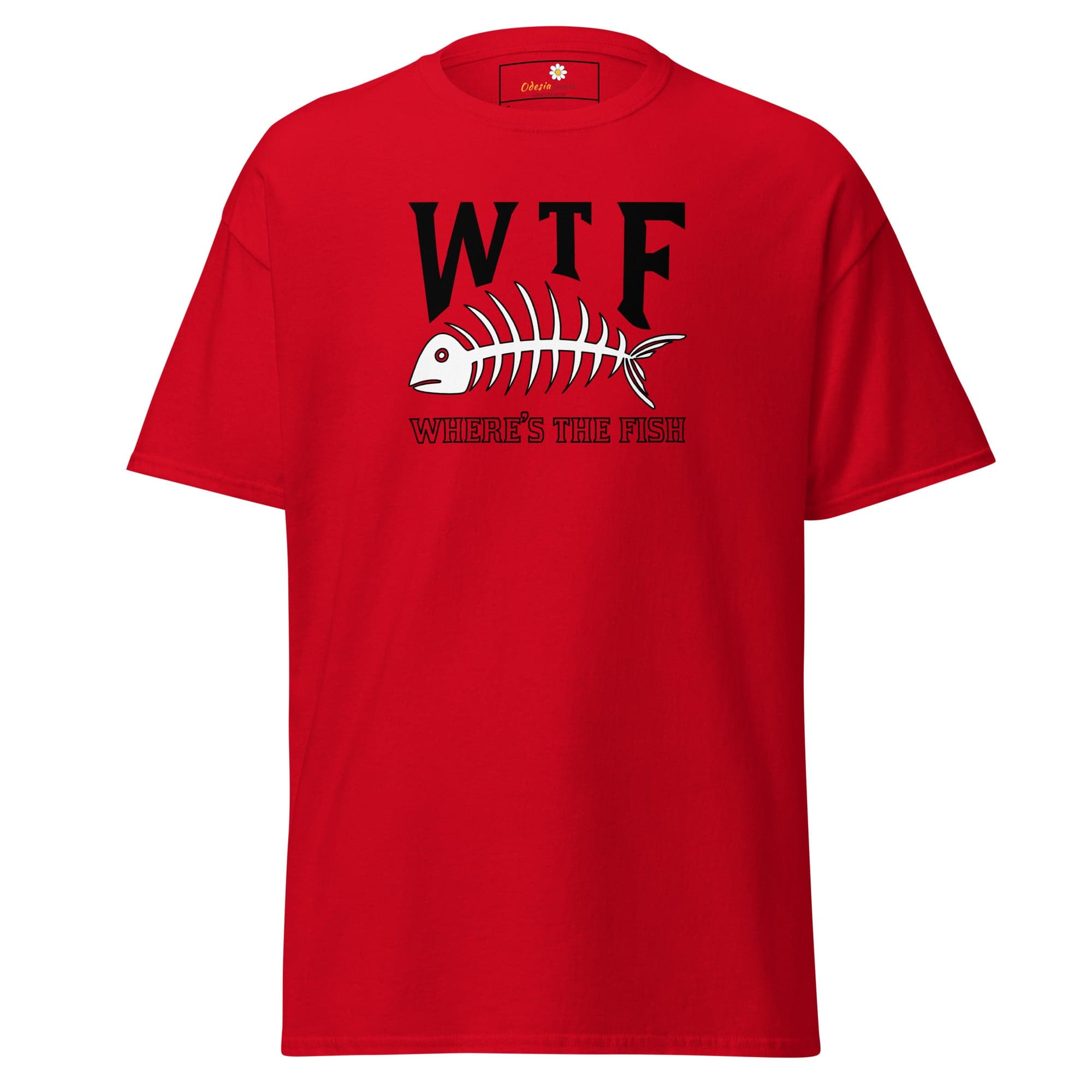 Unisex classic t-shirt - FUN WHERES THE FISH - REGULAR - Red / S