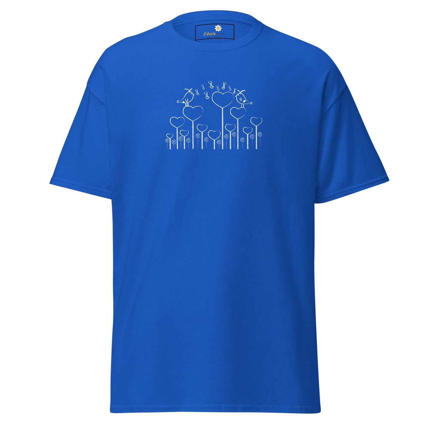 Unisex classic tee - NATURE BIRDS ON STICK - REGULAR - Royal / S