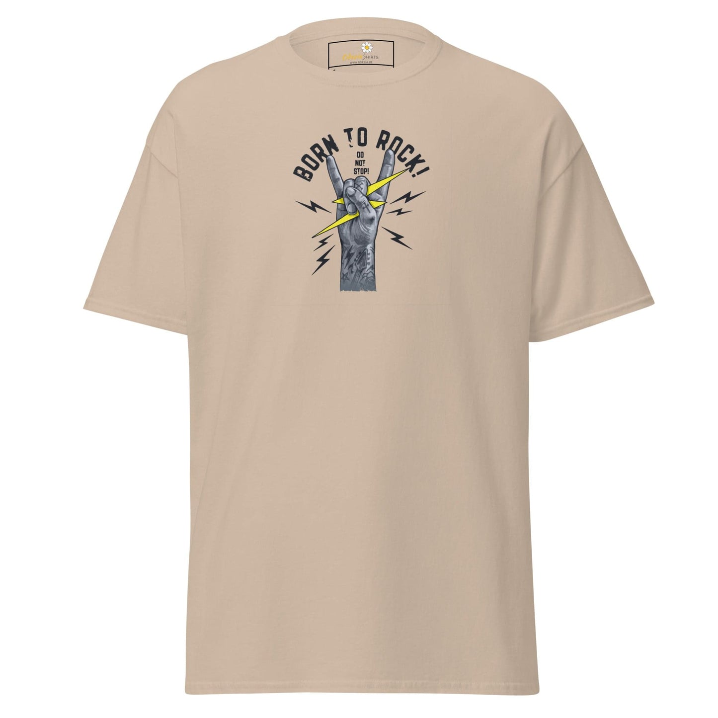 Unisex classic tee - MUSIC BORN TO ROCK - REGULAR - Sand / S