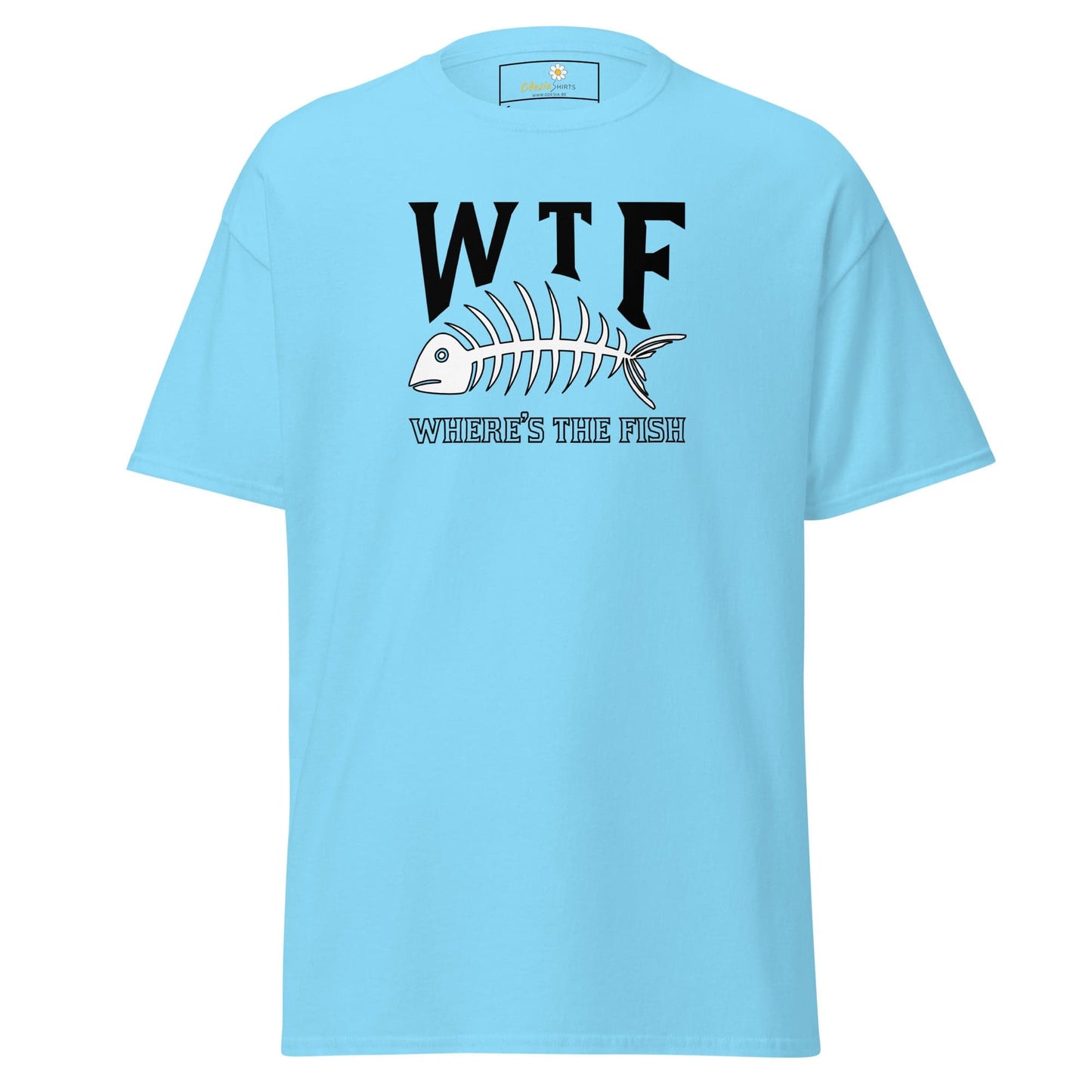 Unisex classic t-shirt - FUN WHERES THE FISH - REGULAR - Sky / S