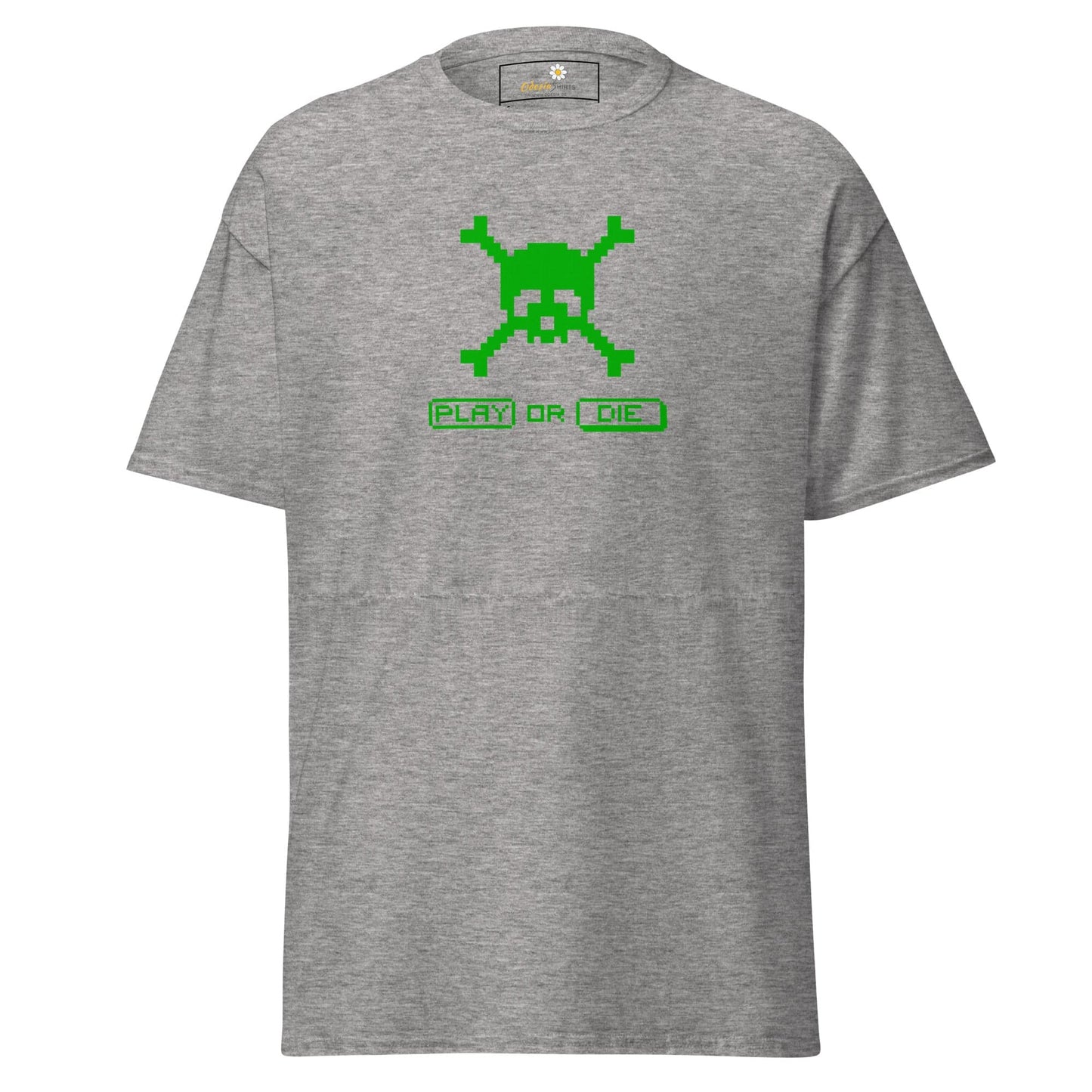 Unisex classic t-shirt - SKULL PLAY OR DIE - REGULAR - Sport Grey / S