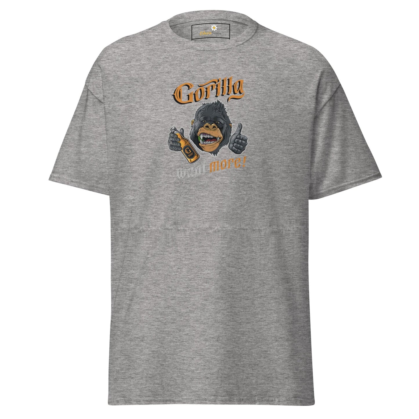 Unisex classic t-shirt - FUN WILD LIFE GORILLA WANT MORE - REGULAR - Sport Grey / S