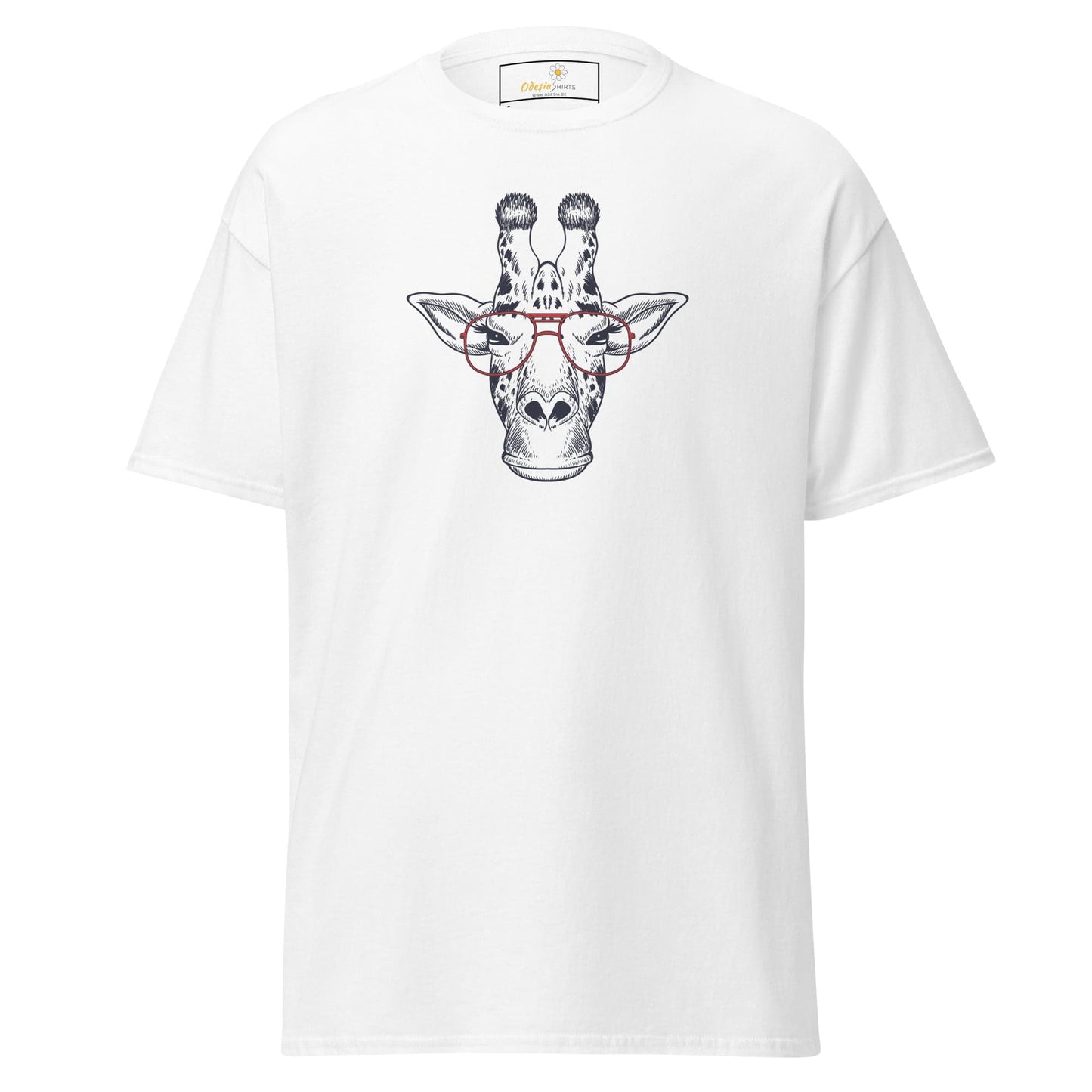 Unisex classic tee - WILD LIFE FUN GIRAFFE GLASSES - REGULAR - White / S