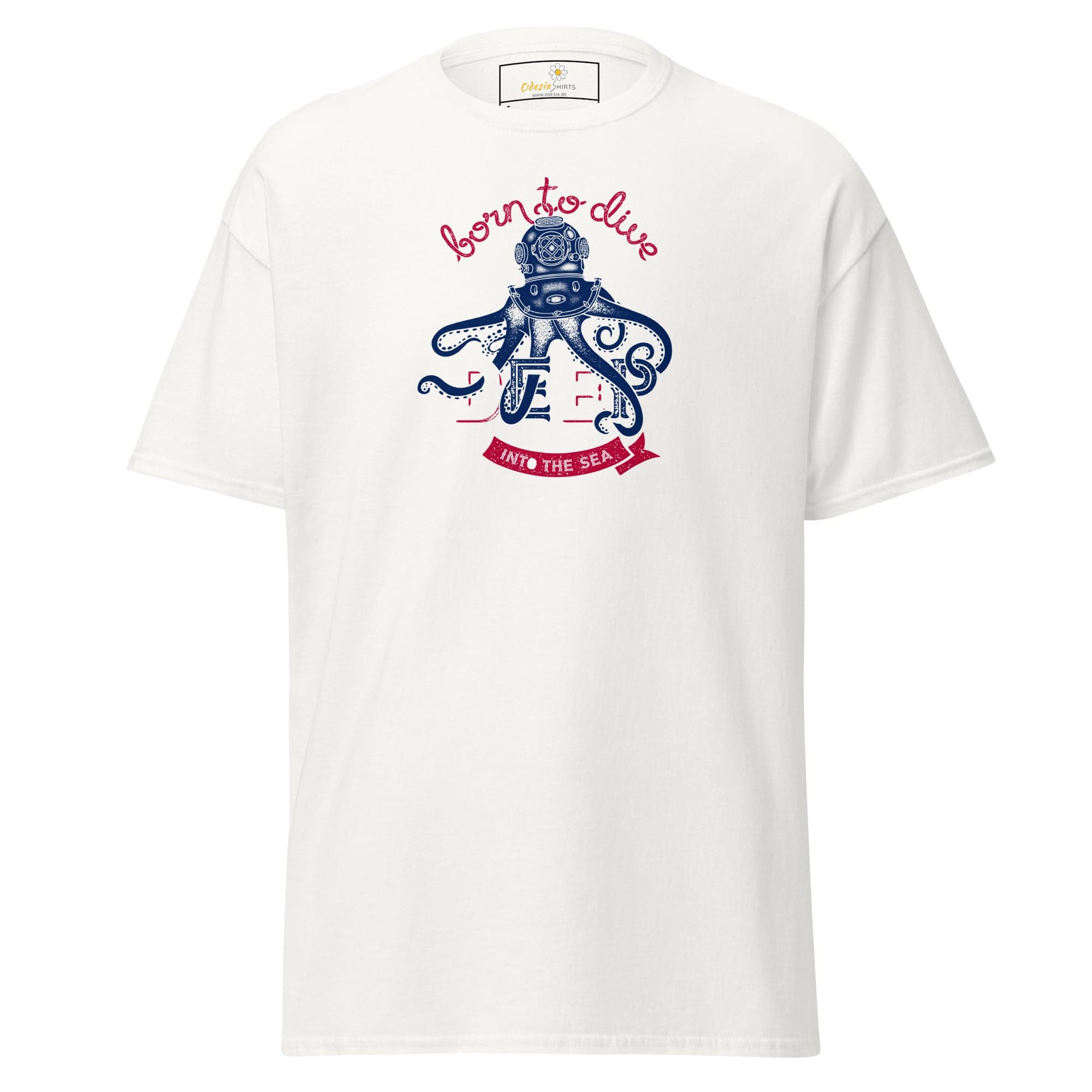 Unisex classic t-shirt - SPORT BORN TO DIVE - REGULAR - White / S