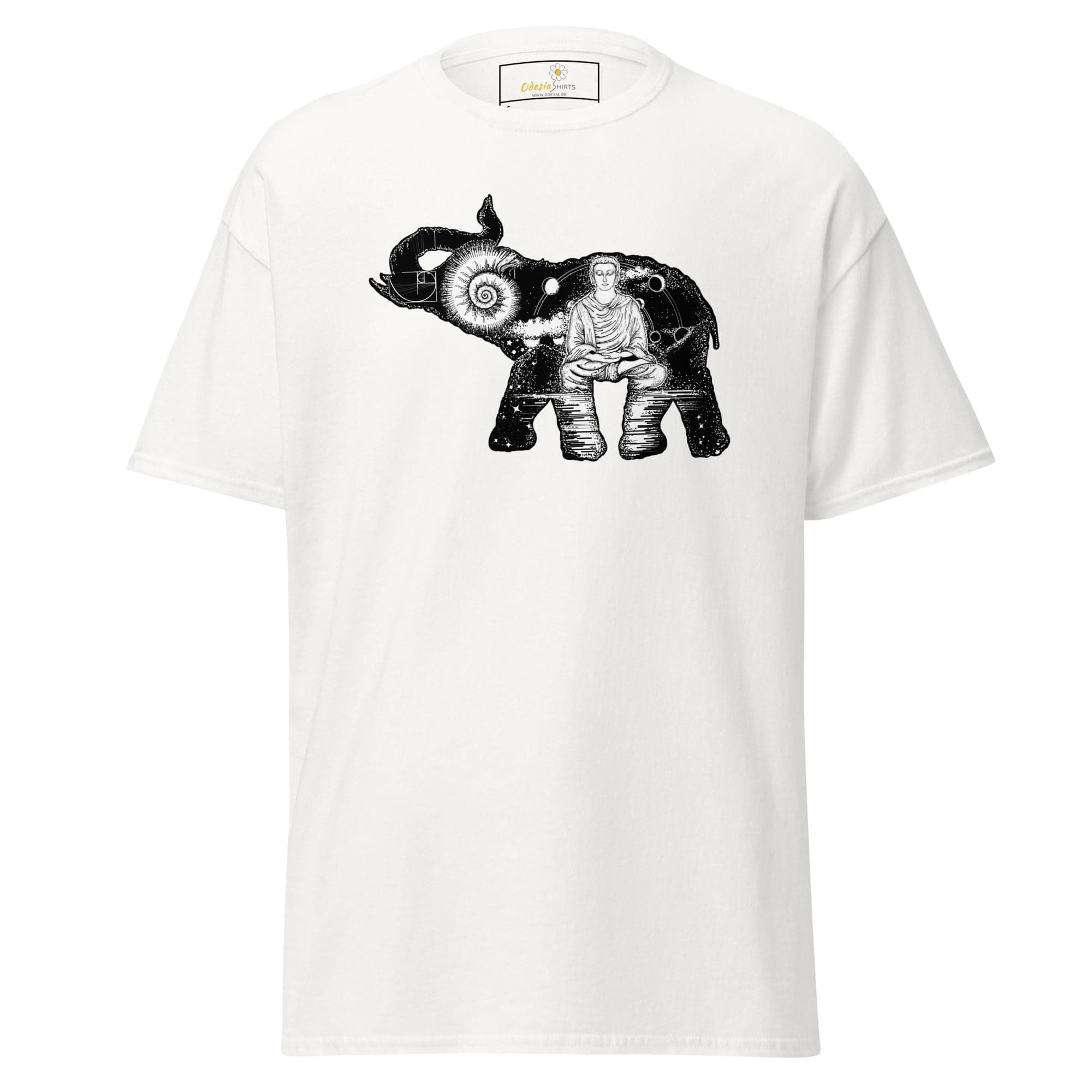 Unisex classic t-shirt - MYSTIC ELEPHANT MEDITATION - REGULAR - White / S