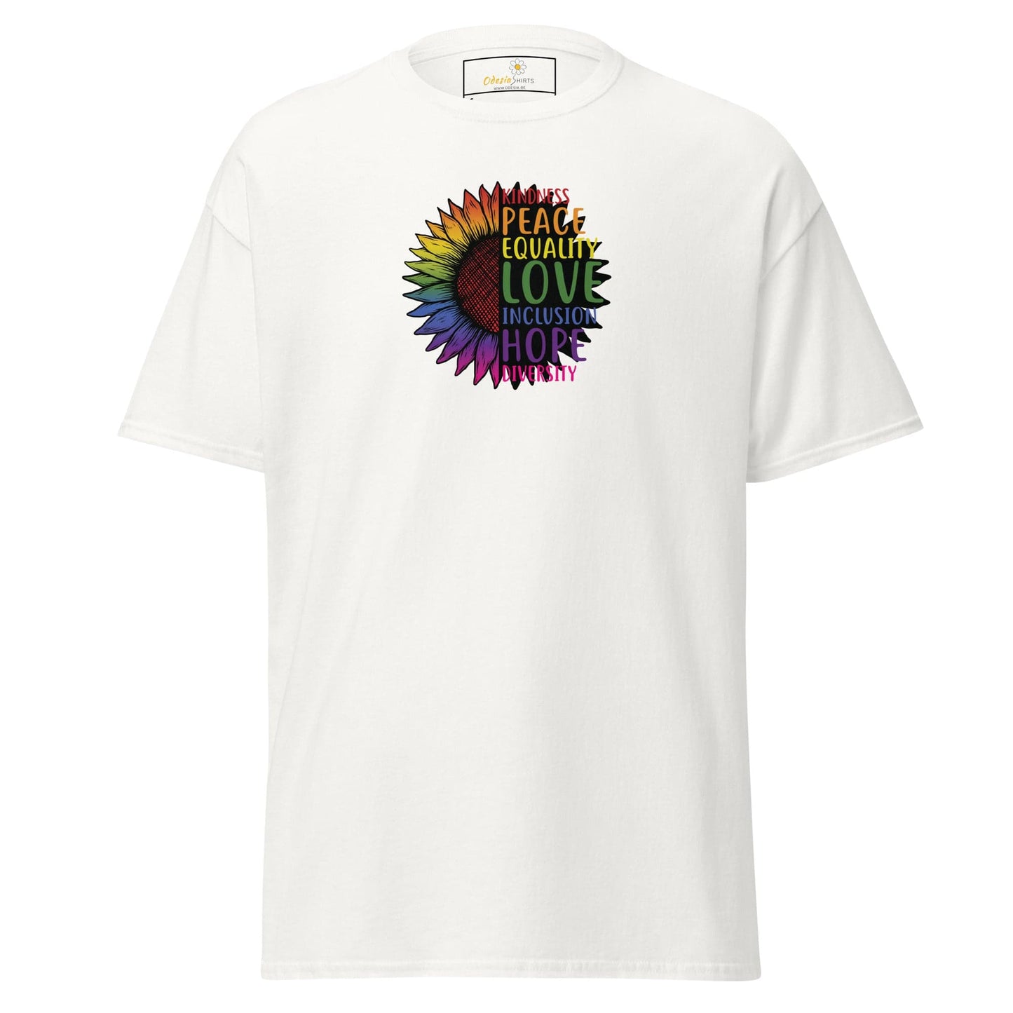 Unisex classic t-shirt - LGBTQ PEACE AND LOVE - REGULAR - White / S