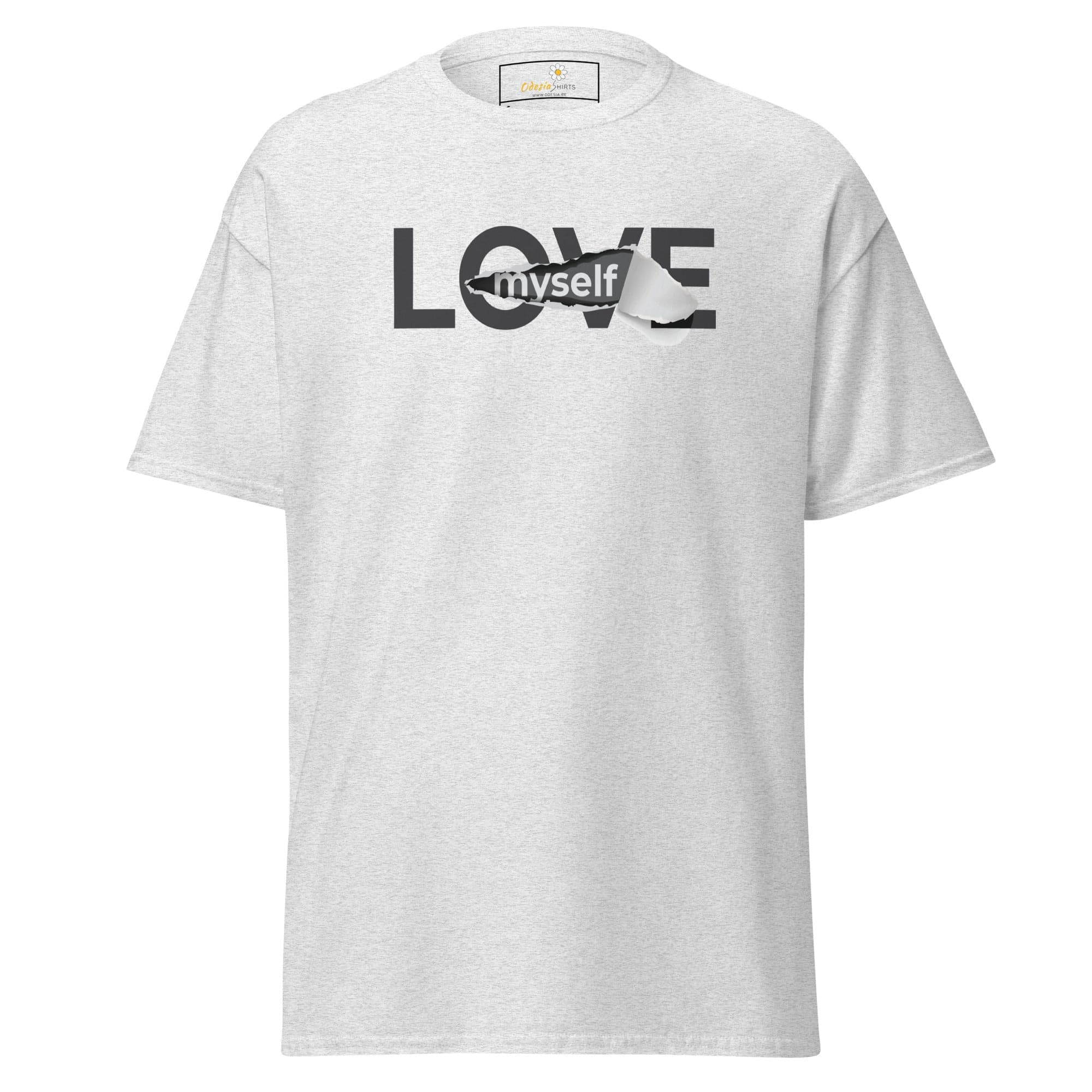 White T-shirt with LOVE myself graphic, suitable for Men and Women size S to XL