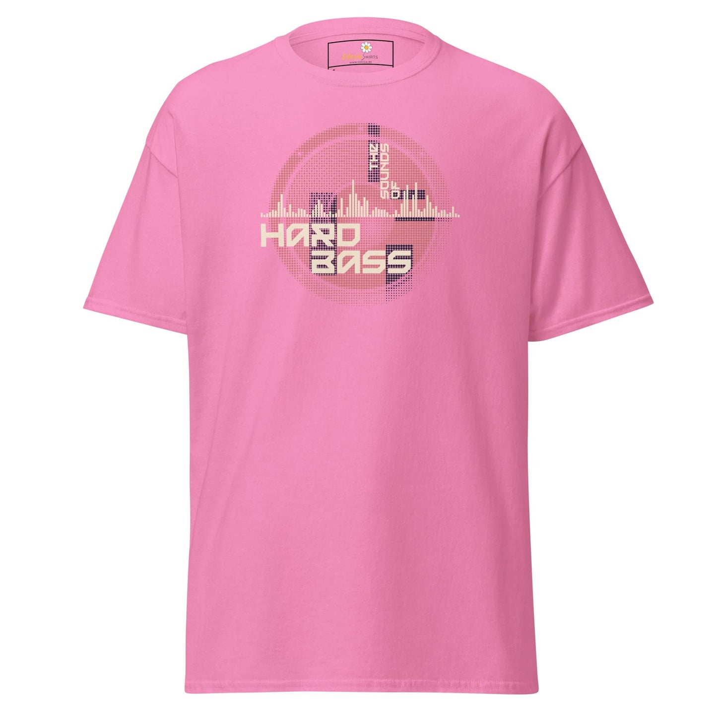Pink T-shirt with graphic design for men and women in S to XL sizes