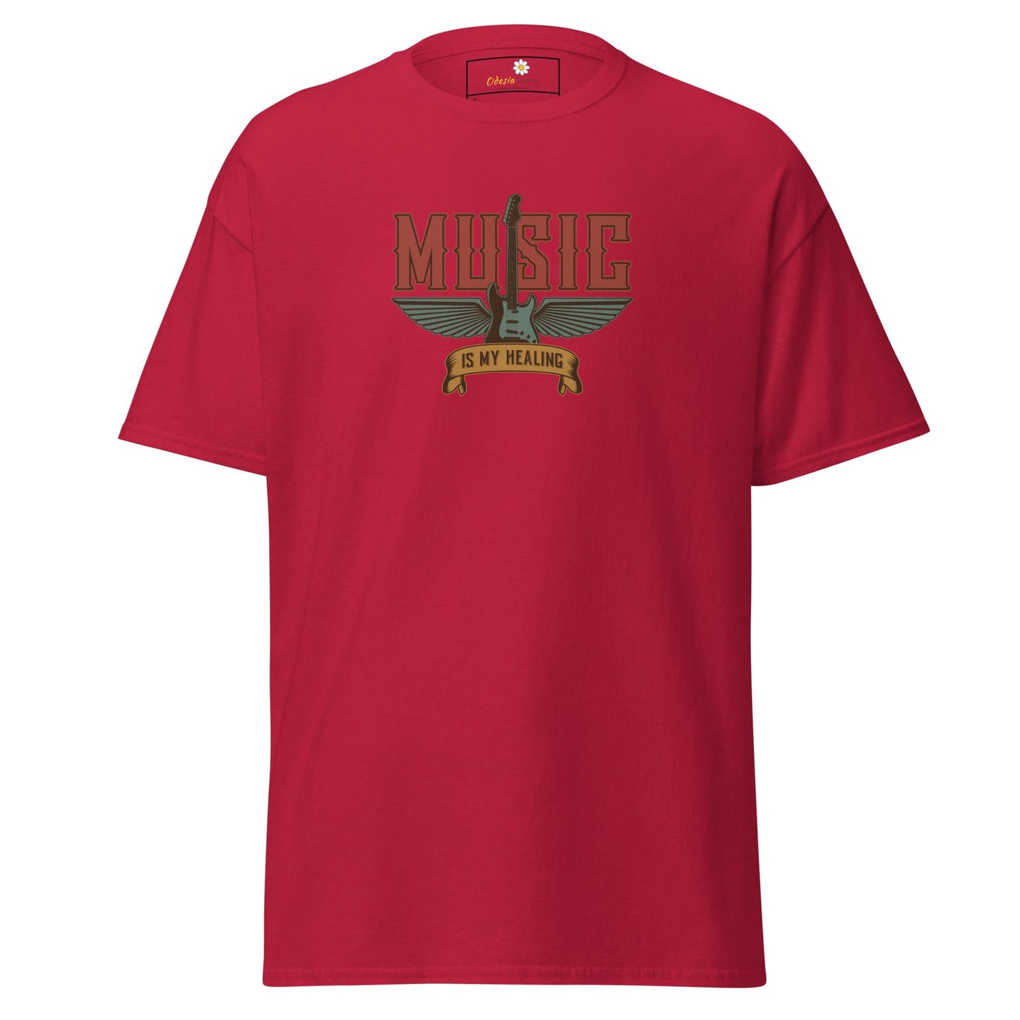 Unisex classic t-shirt - MUSIC GEAR HEALING - REGULAR - Cardinal / S