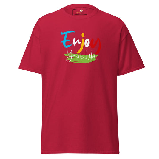 Unisex classic t-shirt - POSITIVE ENJOY YOUR LIFE - REGULAR - Cardinal / S