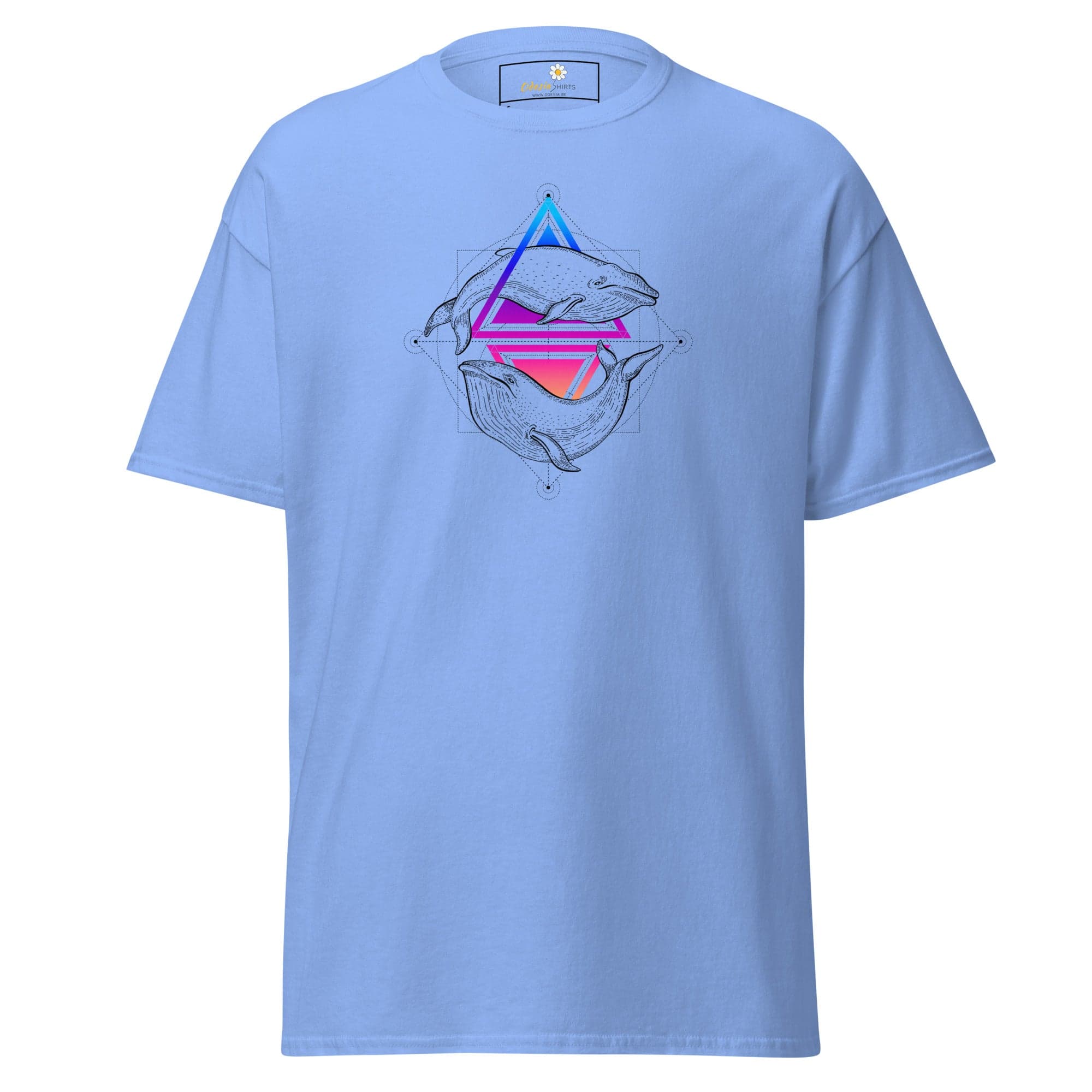 Light blue T-shirt with whale design from T-SHIRT DESIGN TEE for men and women