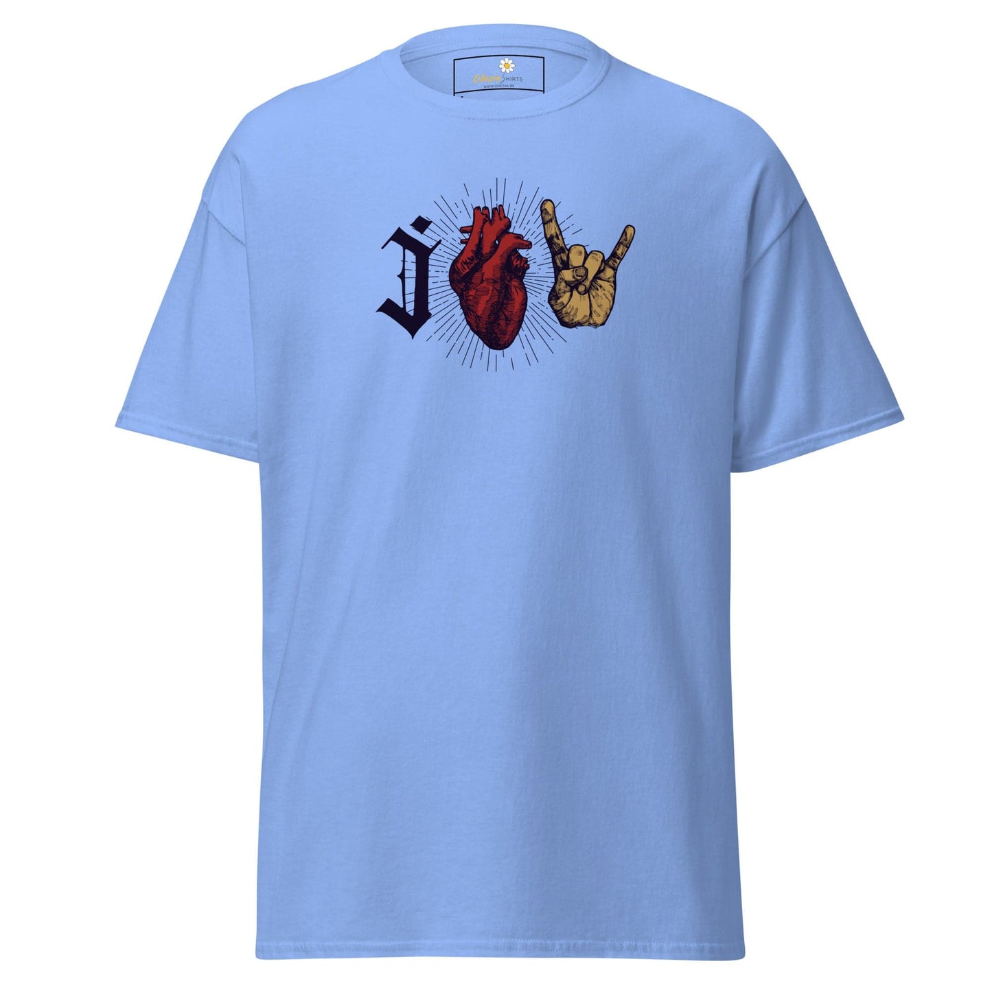 Unisex classic t-shirt - MUSIC I LOVE ROCK AND ROLL - REGULAR - Carolina Blue / S