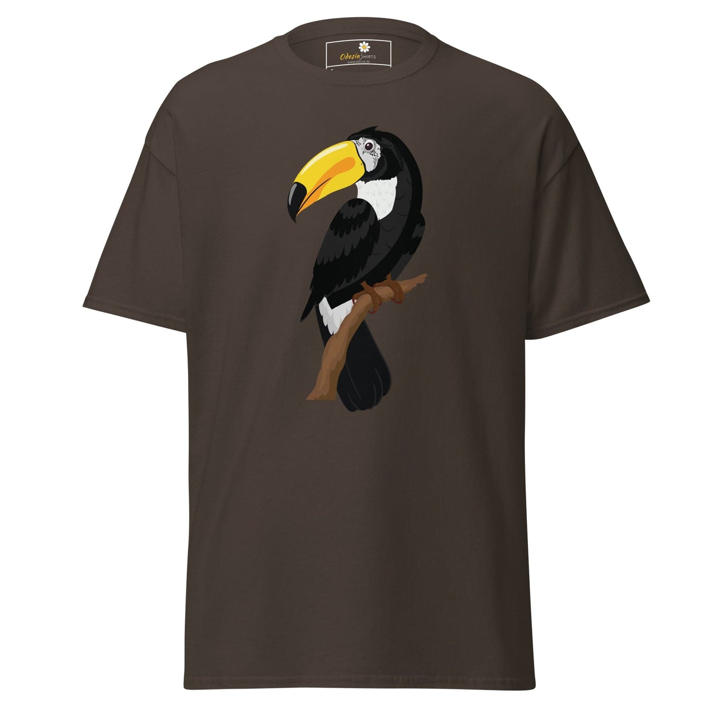 Unisex classic t-shirt - WILD LIFE TOUCAN BIRD - REGULAR - Dark Chocolate / S