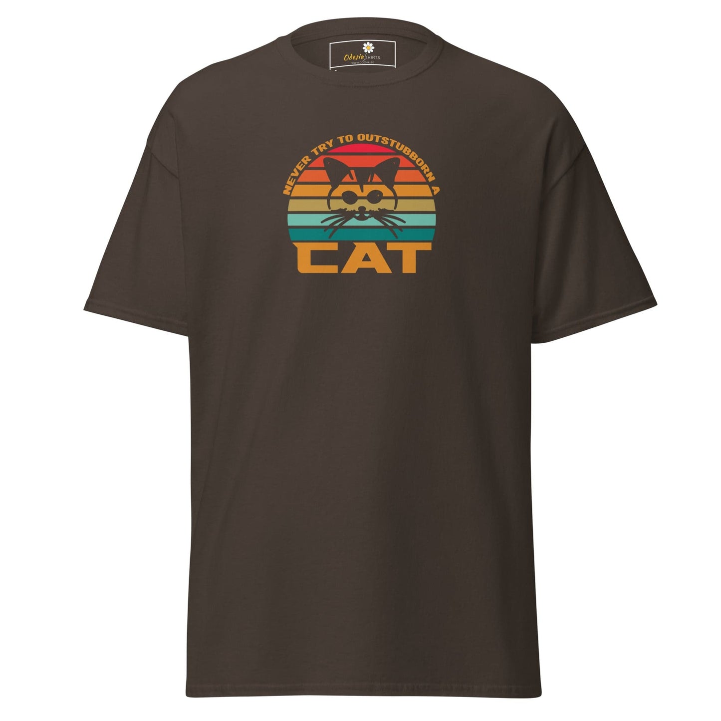 Unisex classic t-shirt - ANIMALS DONT TRY CAT - REGULAR - Dark Chocolate / S