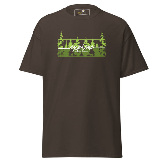 Unisex classic t-shirt - ADVENTURE EXPLORE TREES- REGULAR - Dark Chocolate / S