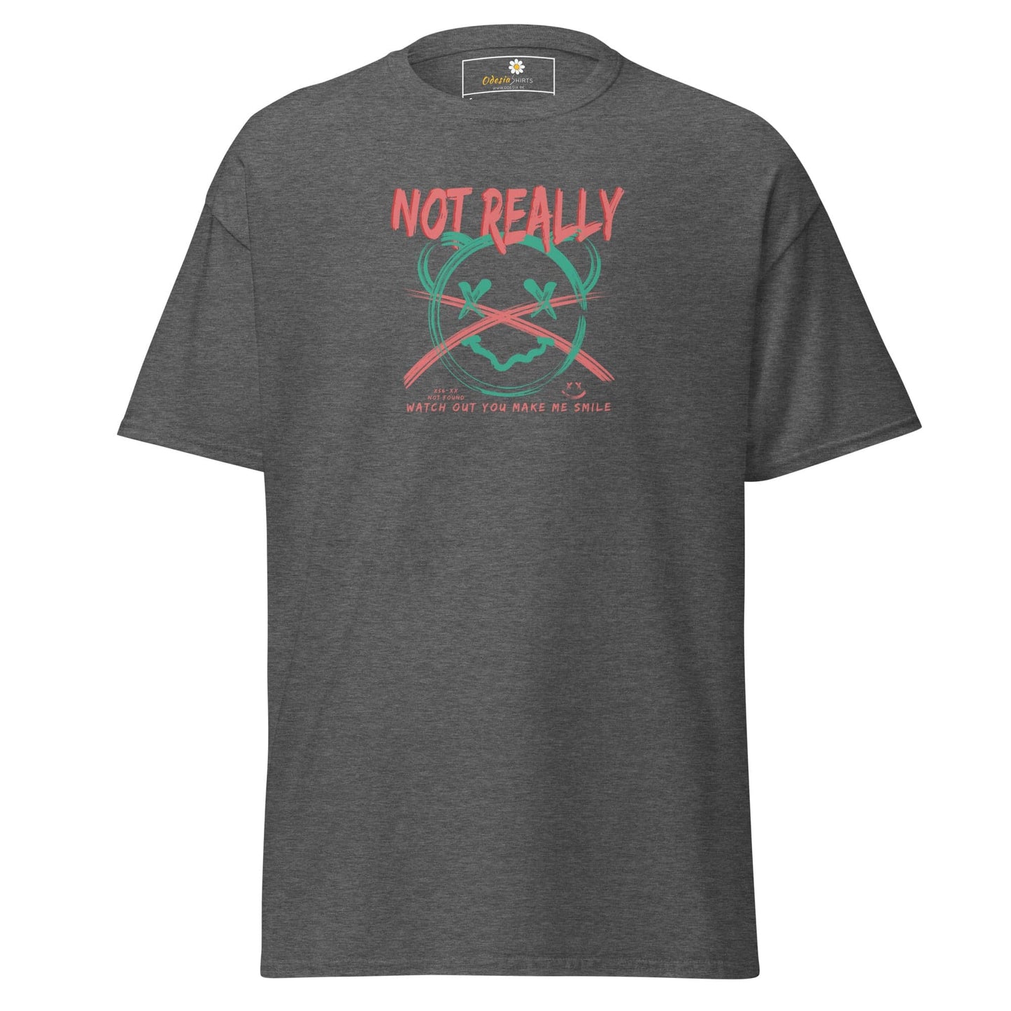 Gray T-shirt with graphic design for men and women in sizes S to XL