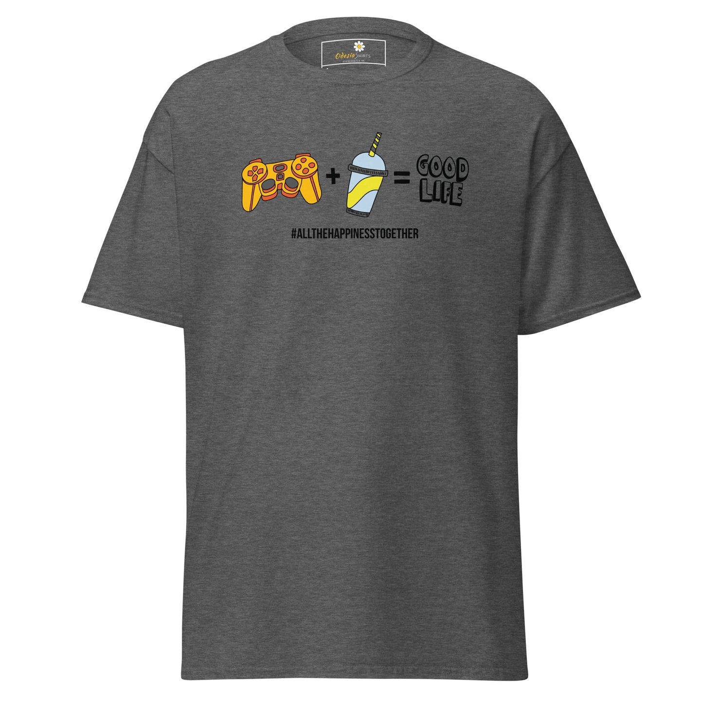 Gray T-shirt with graphic design for Men and Women available in sizes S to XL