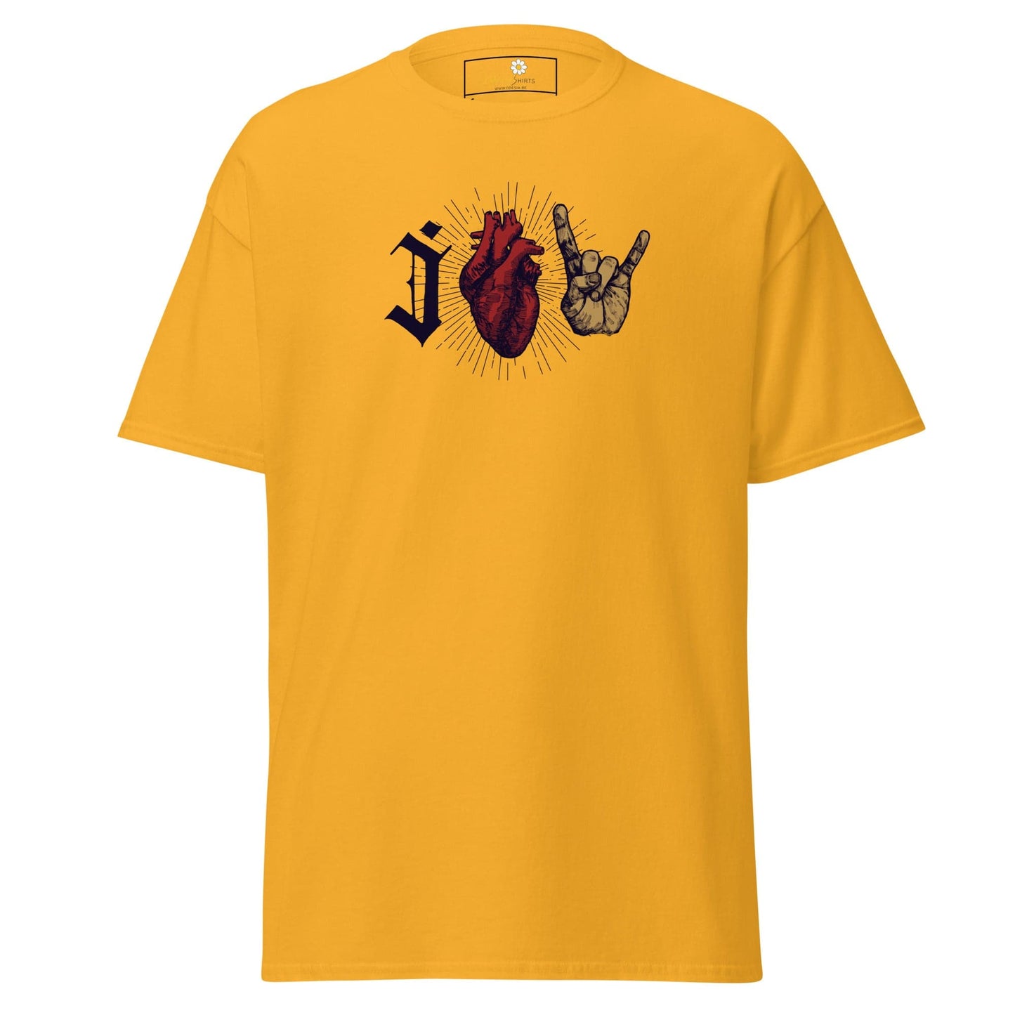 Unisex classic t-shirt - MUSIC I LOVE ROCK AND ROLL - REGULAR - Gold / S