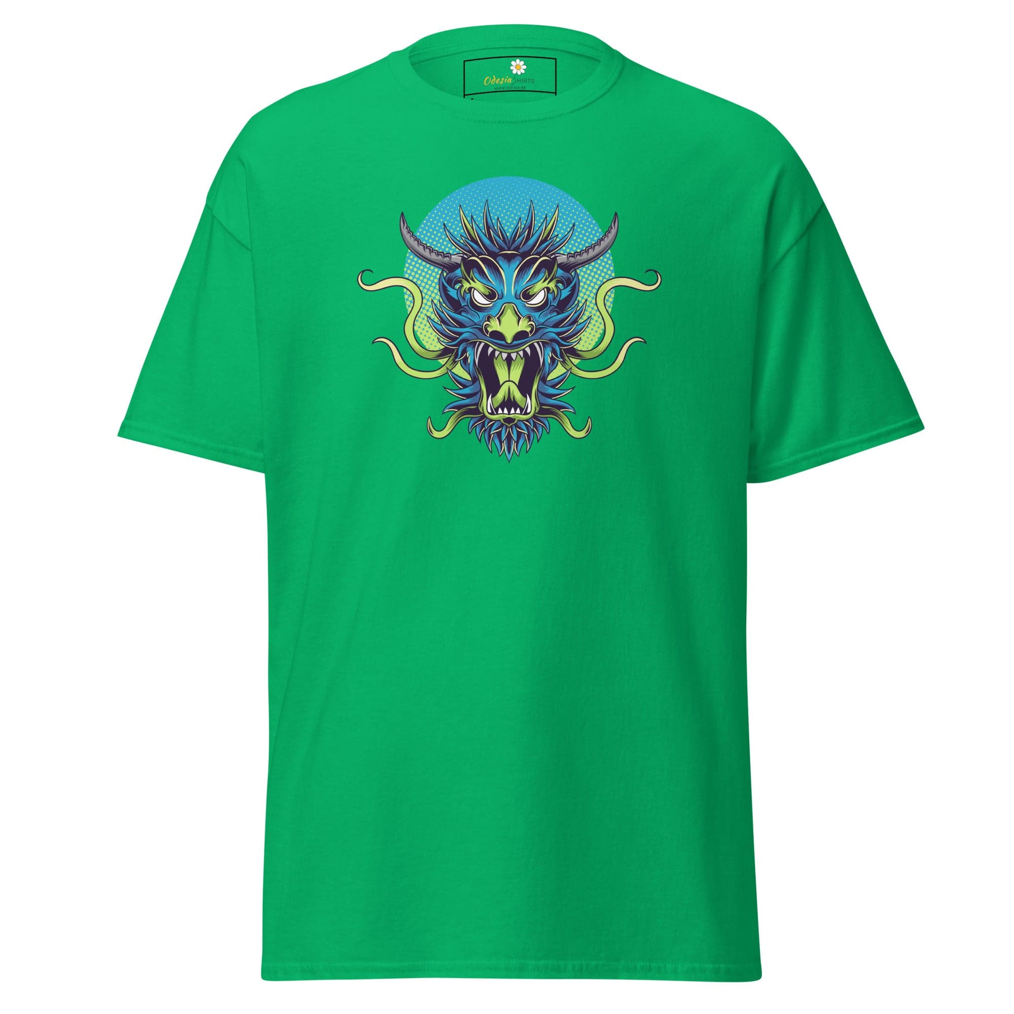 Green T-shirt with dragon graphic from T-SHIRT DESIGN TEE for Men and Women size S to XL