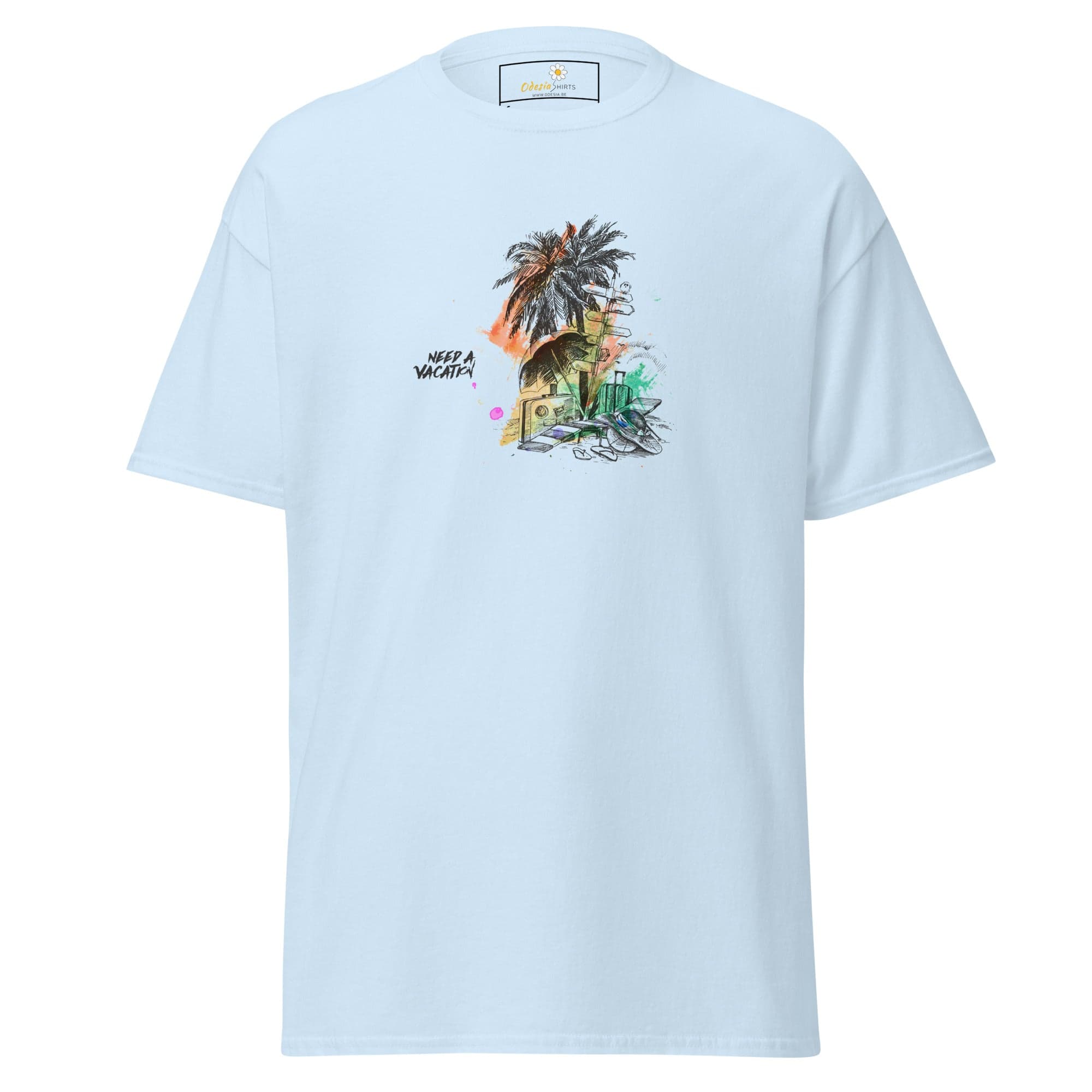 Unisex classic t-shirt - SUMMER NEED A VACATION - REGULAR - Light Blue / S