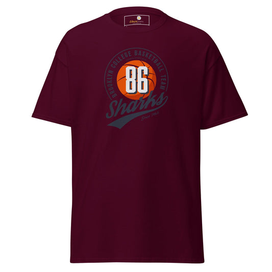 Unisex classic t-shirt - SPORT 86 SHARKS - REGULAR - Maroon / S