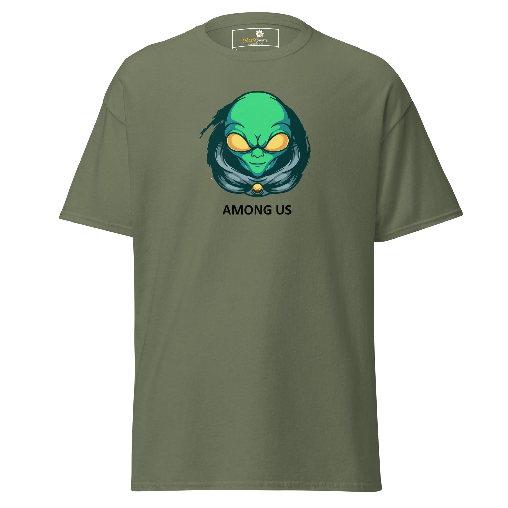 Unisex classic t-shirt - SPACE ALIEN AMONG US - REGULAR - Military Green / S