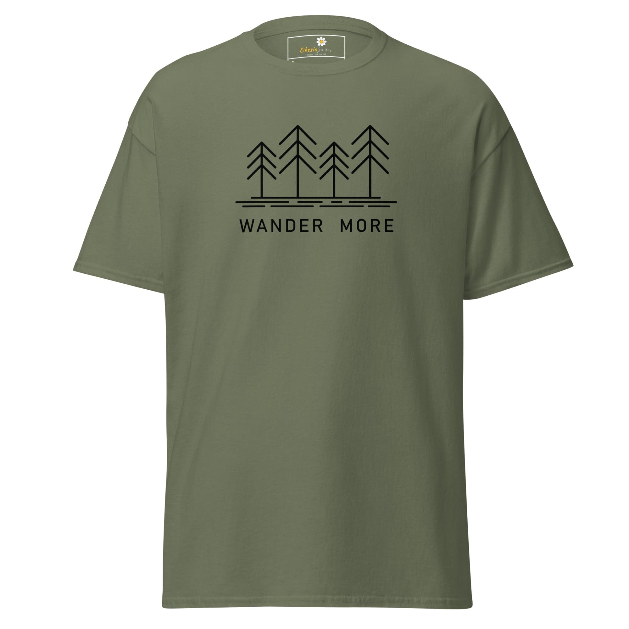 Unisex classic t-shirt - ADVENTURE WANDER MORE - REGULAR - Military Green / S