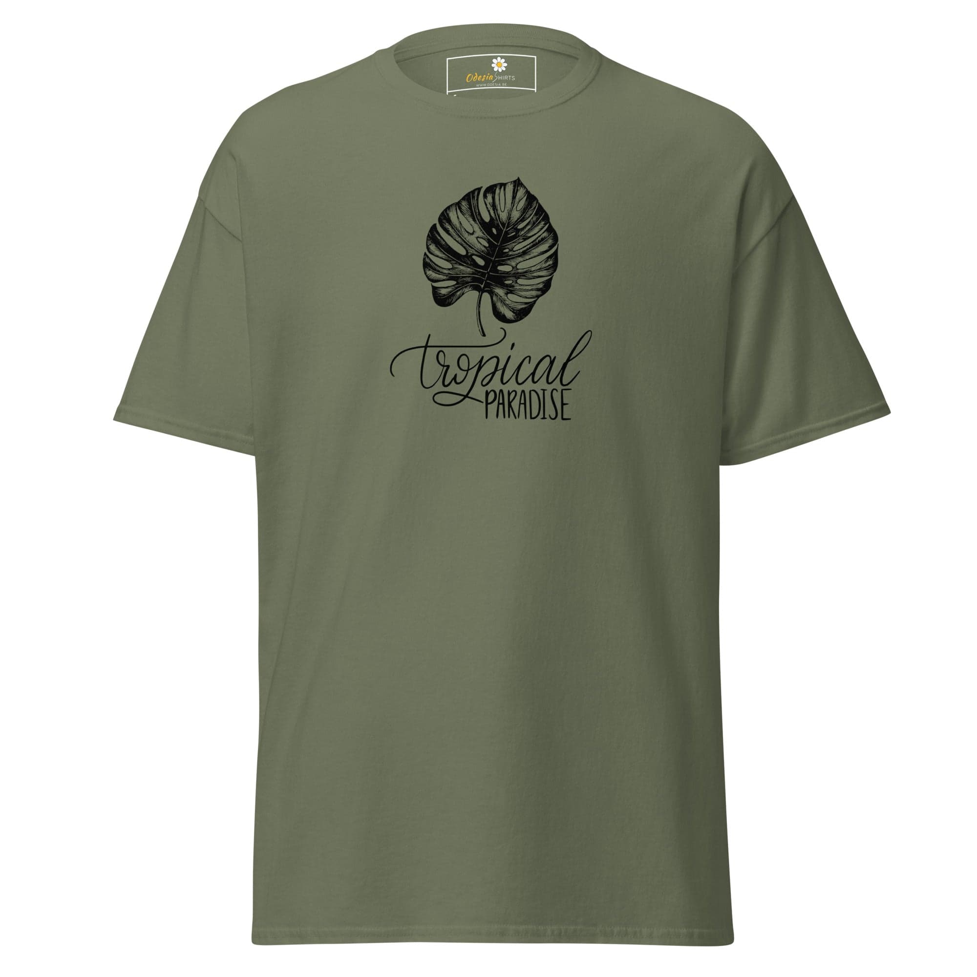 Unisex classic t-shirt - NATURE TROPICAL PARADISE - REGULAR - Military Green / S