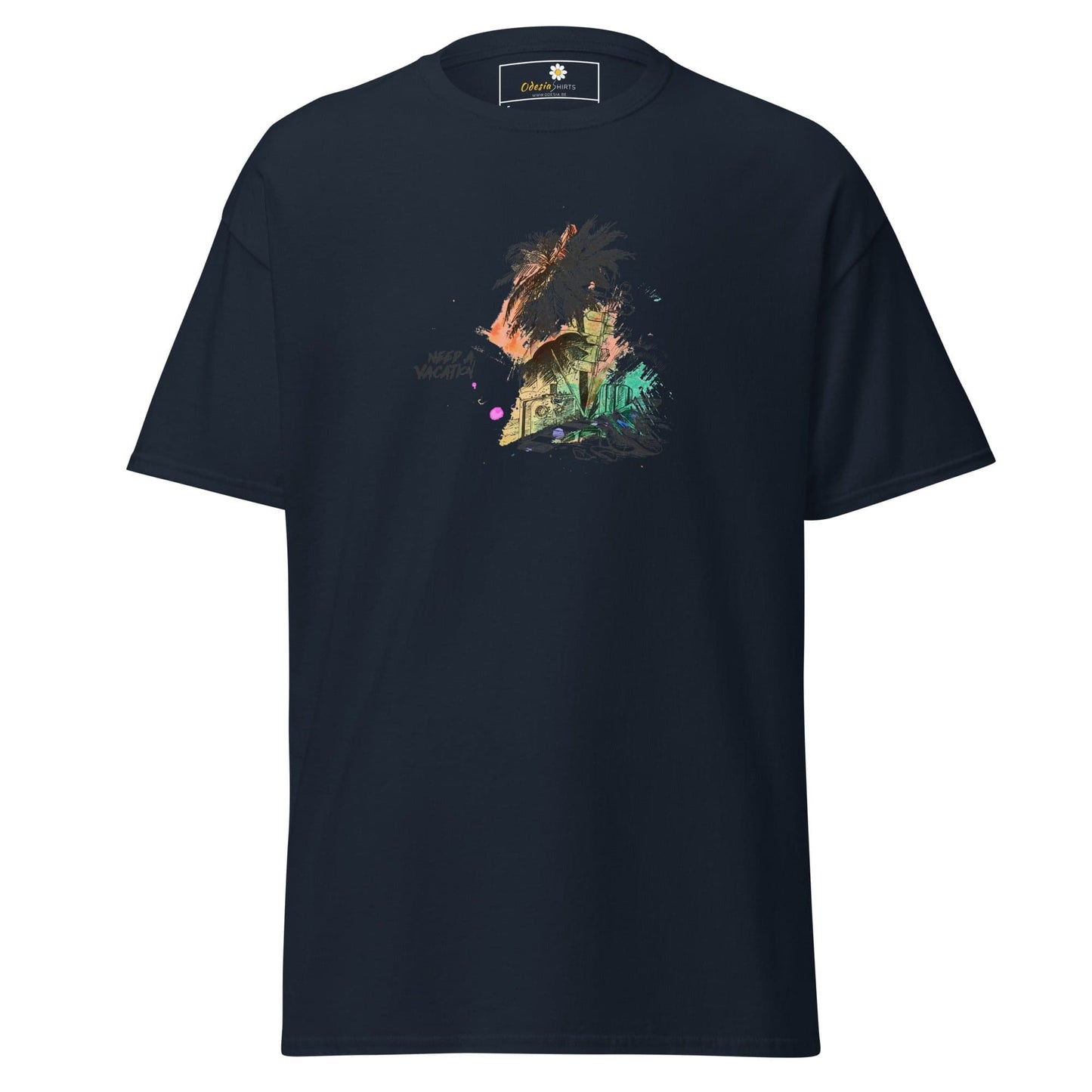 Unisex classic t-shirt - SUMMER NEED A VACATION - REGULAR - Navy / S
