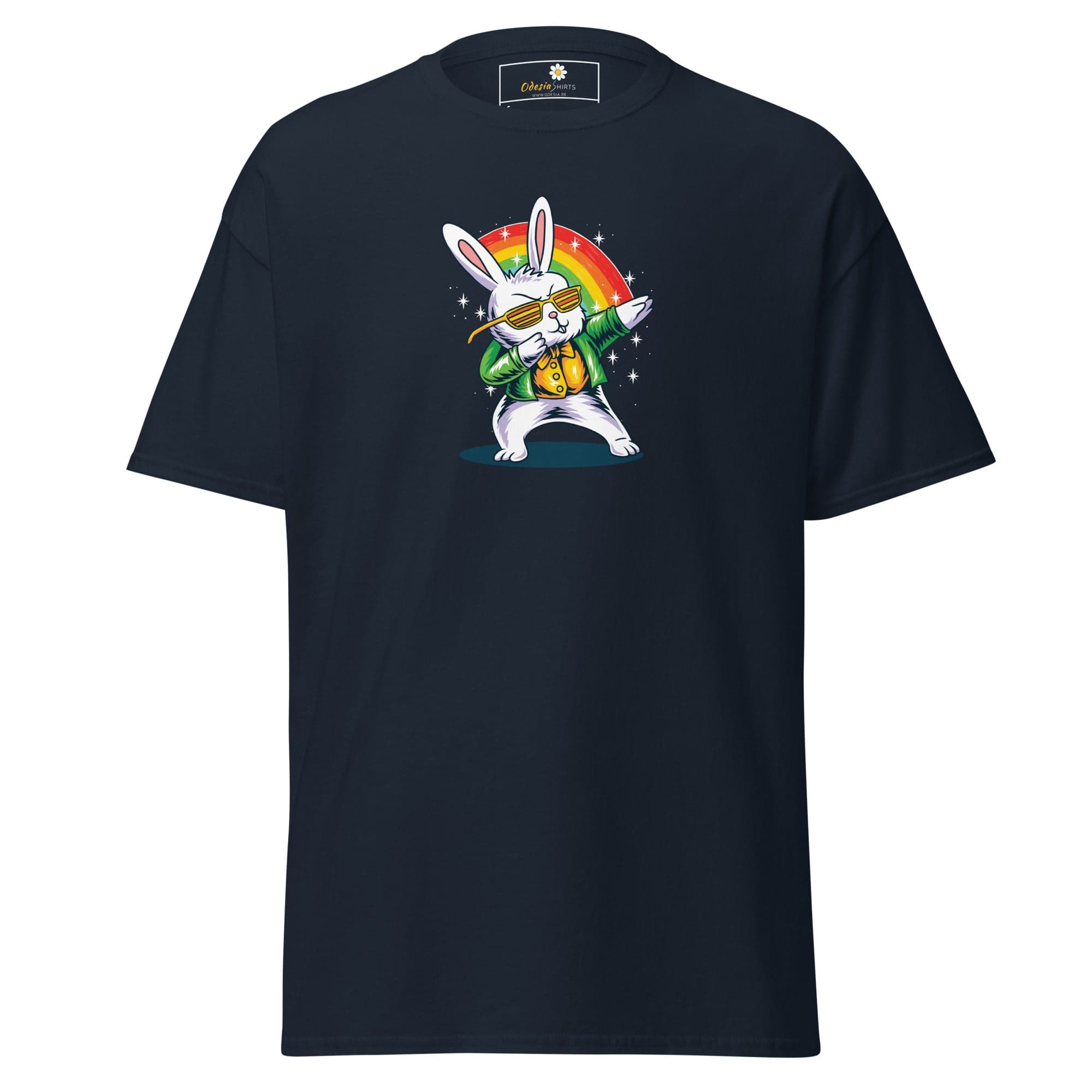Unisex classic t-shirt - FUN DANCING RABBIT - REGULAR - Navy / S