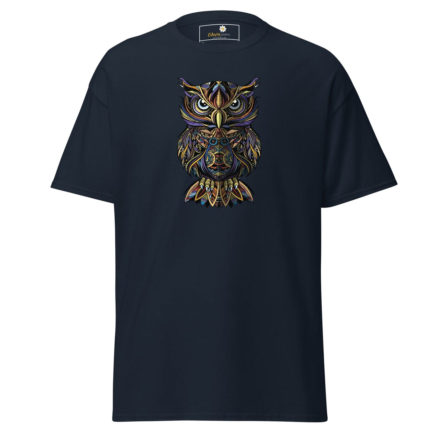 Unisex classic t-shirt - WILD LIFE ABSTRACT OWL - REGULAR - Navy / S