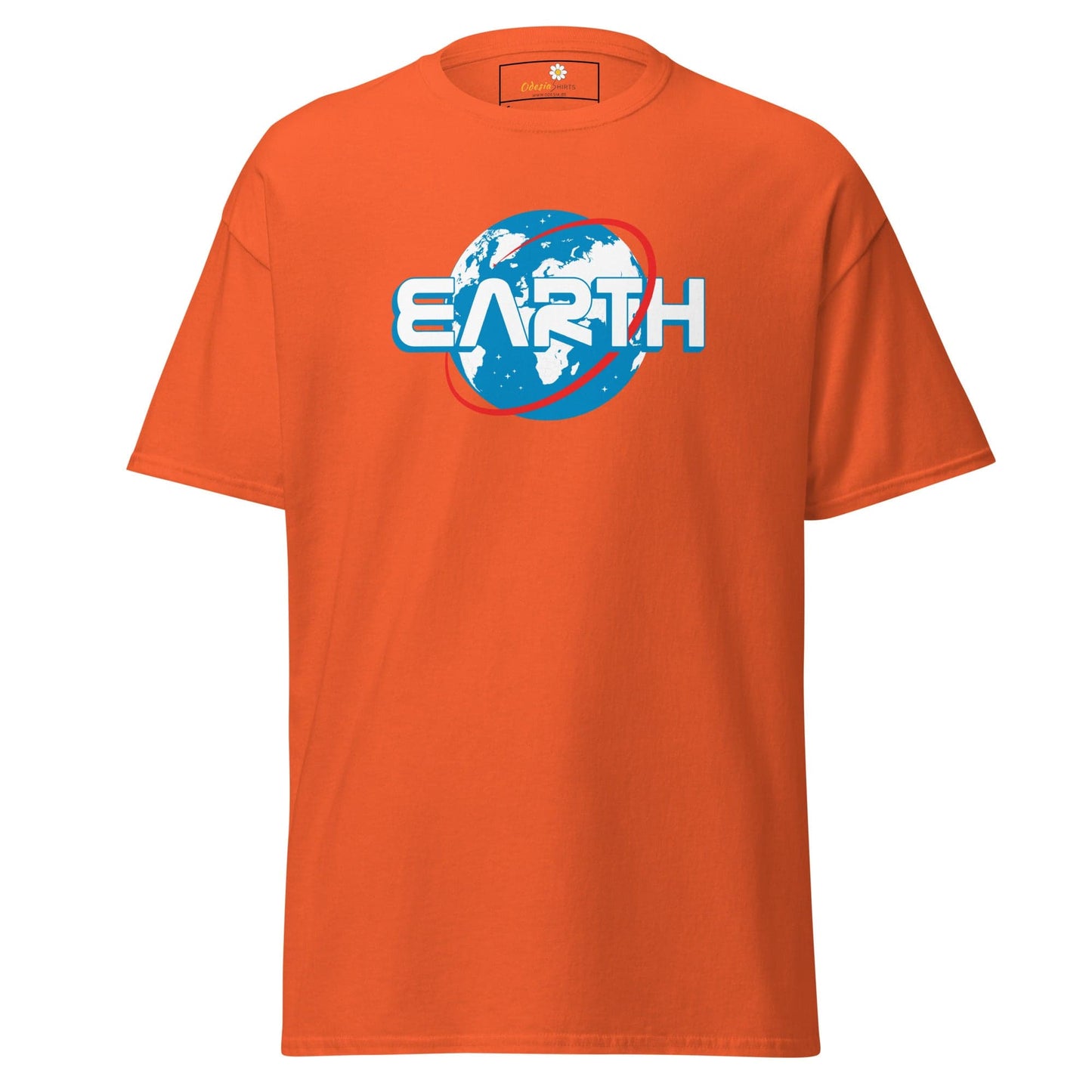 Unisex classic t-shirt - SPACE ASTRONAUT EARTH - REGULAR - Orange / S