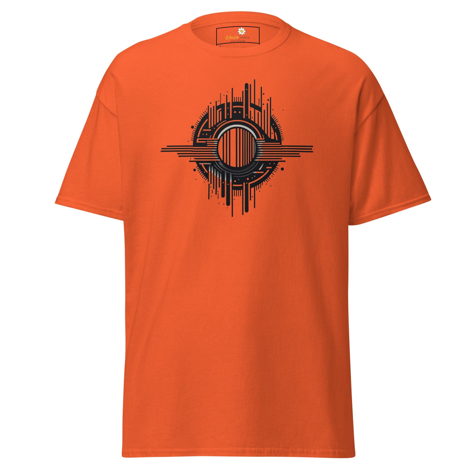 Unisex classic t-shirt - ABSTRACT SPHERE LINES - REGULAR - Orange / S