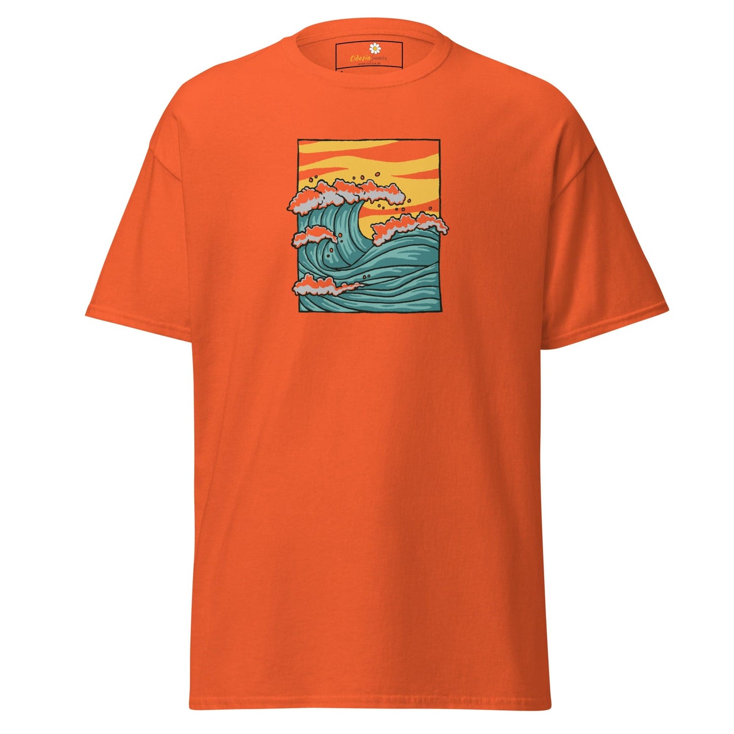 Unisex classic t-shirt - NATURE SEA WAVES - REGULAR - Orange / S