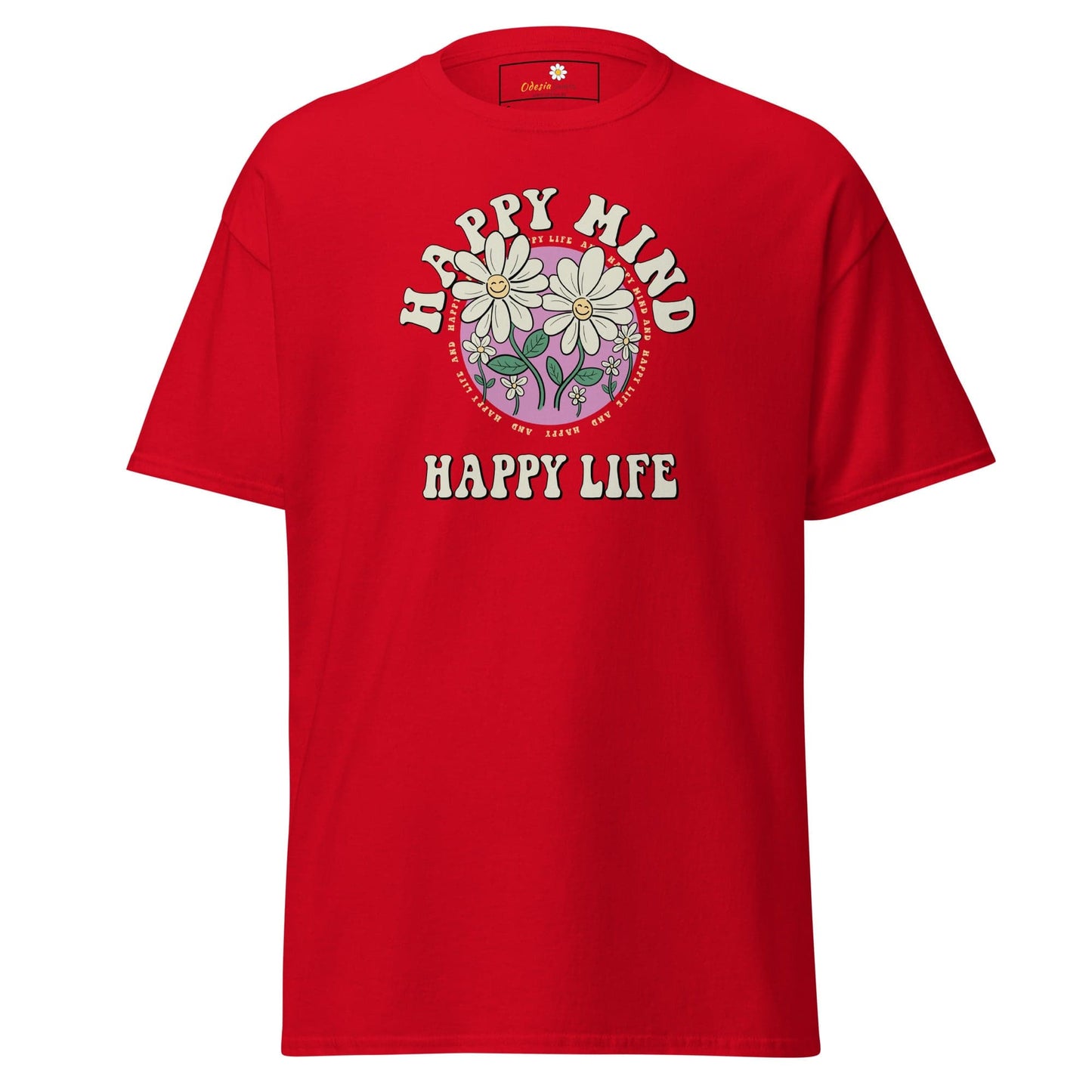 Unisex classic t-shirt - POSITIVE HAPPY MIND LIFE - REGULAR - Red / S