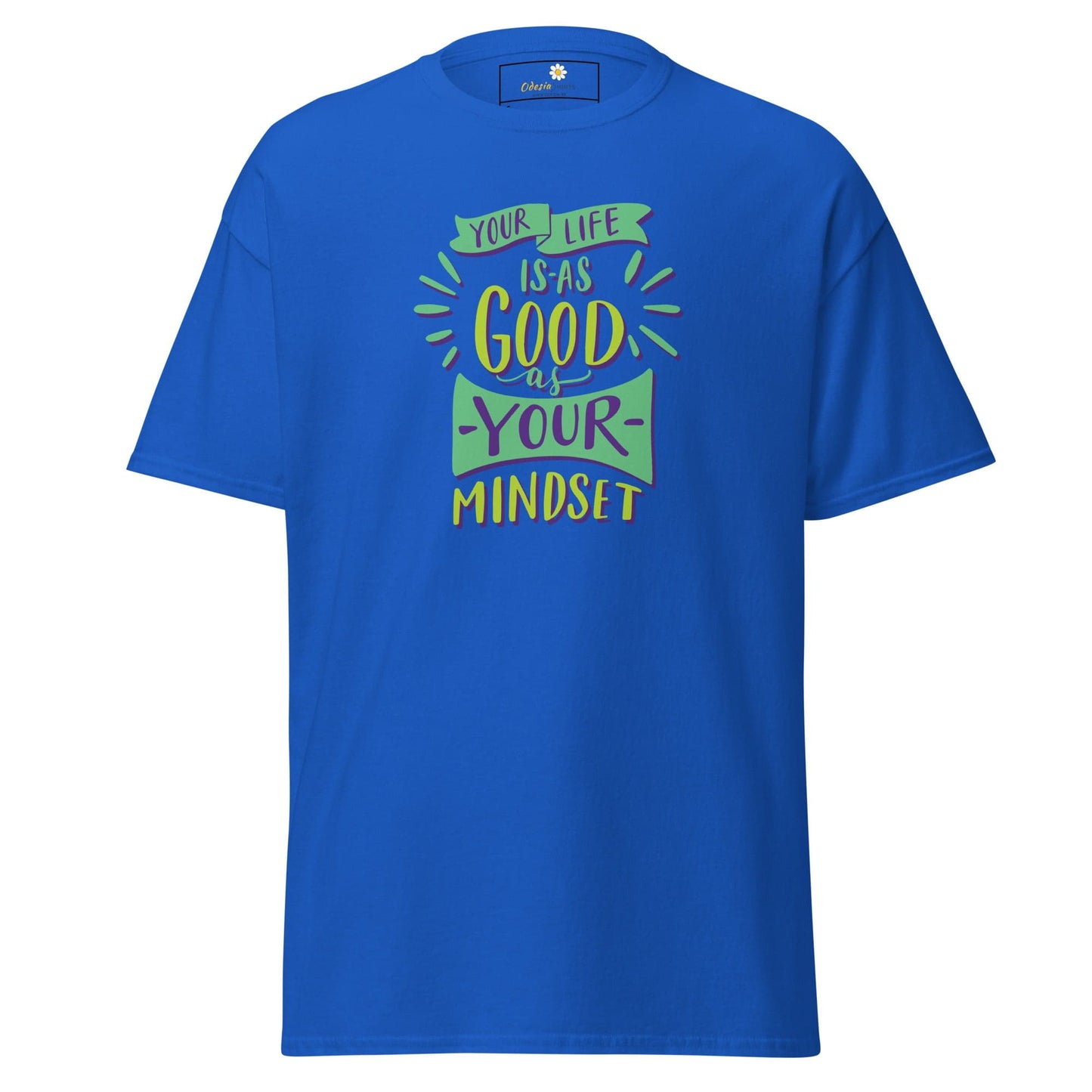 Blue T-shirt with an inspirational quote from T-SHIRT DESIGN TEE for men and women