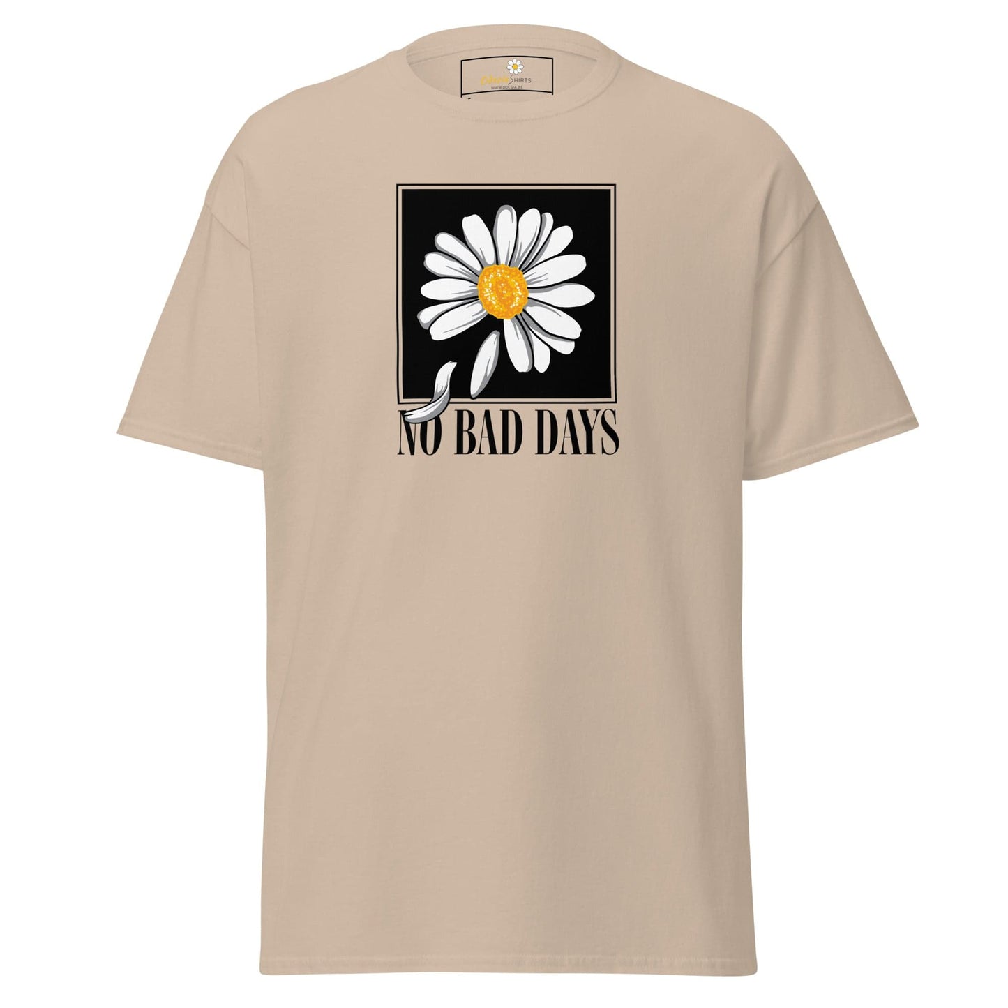 Beige T-Shirt with Daisy Graphic for Men and Women in sizes S to XL