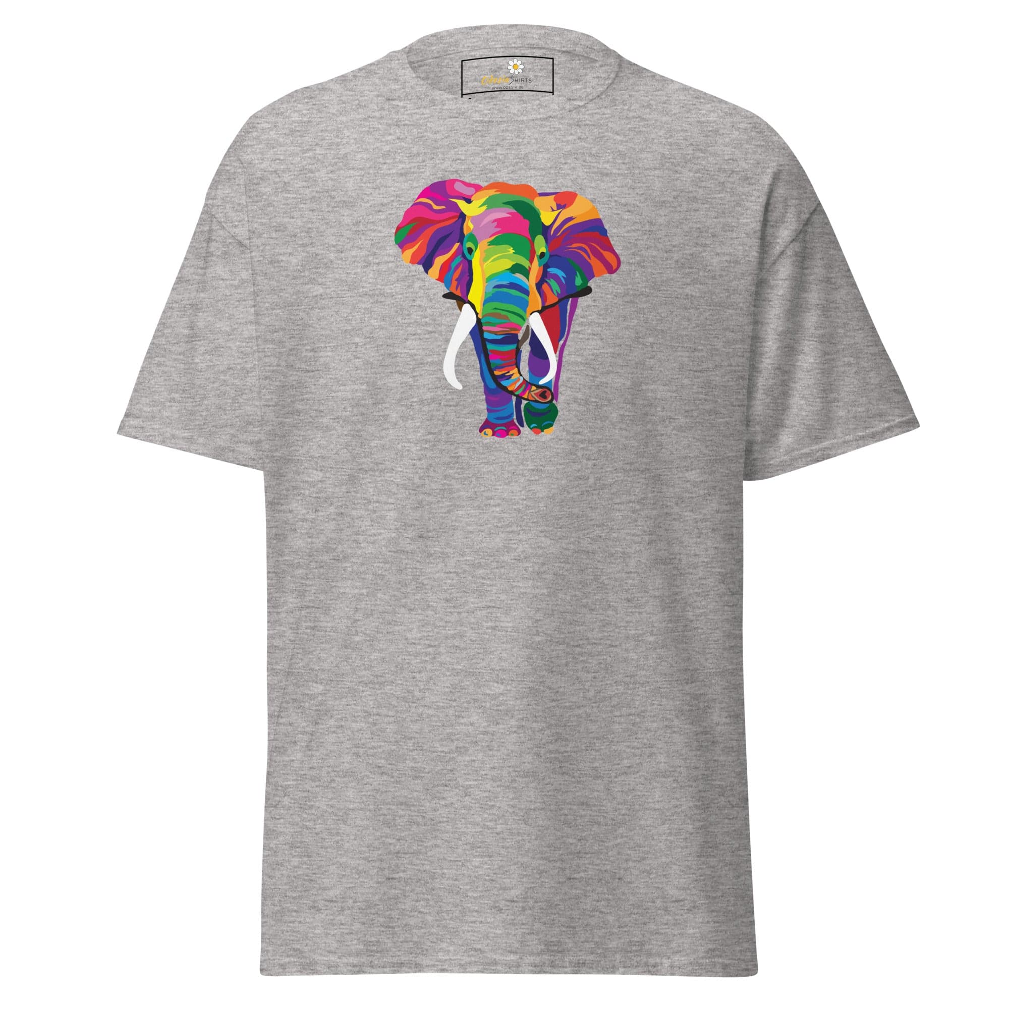 Unisex classic t-shirt - WILD LIFE ELEPHANT COLORFUL - REGULAR - Sport Grey / S