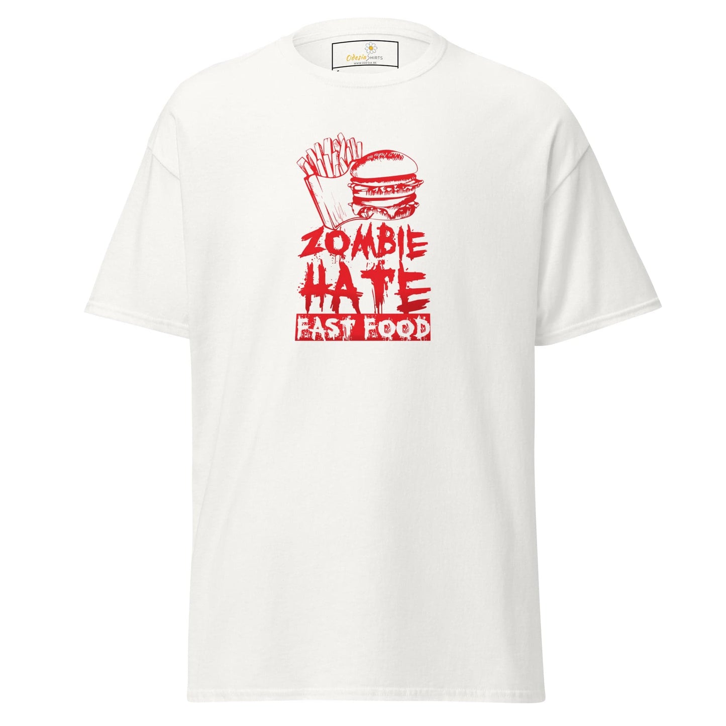 Unisex classic t-shirt - SPOOKIE ZOMBIE HATE FASTFOOD - REGULAR - White / S