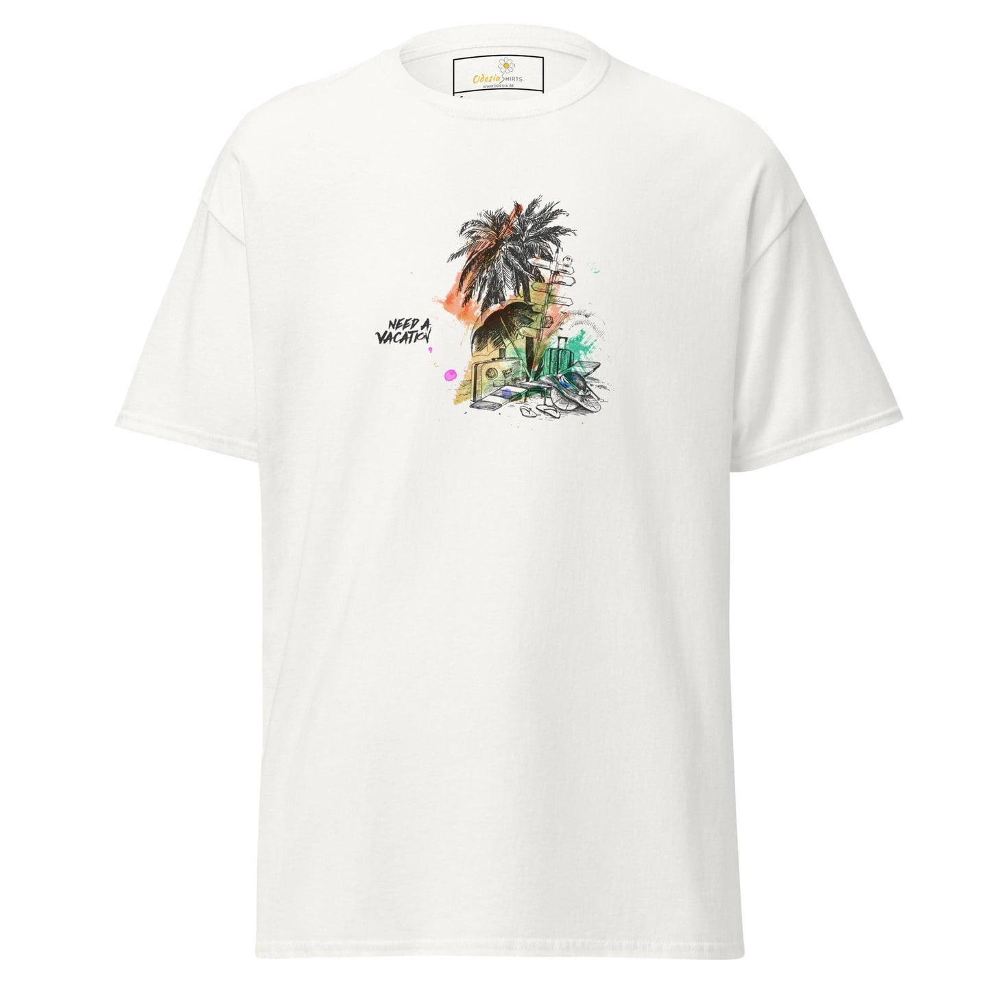 Unisex classic t-shirt - SUMMER NEED A VACATION - REGULAR - White / S