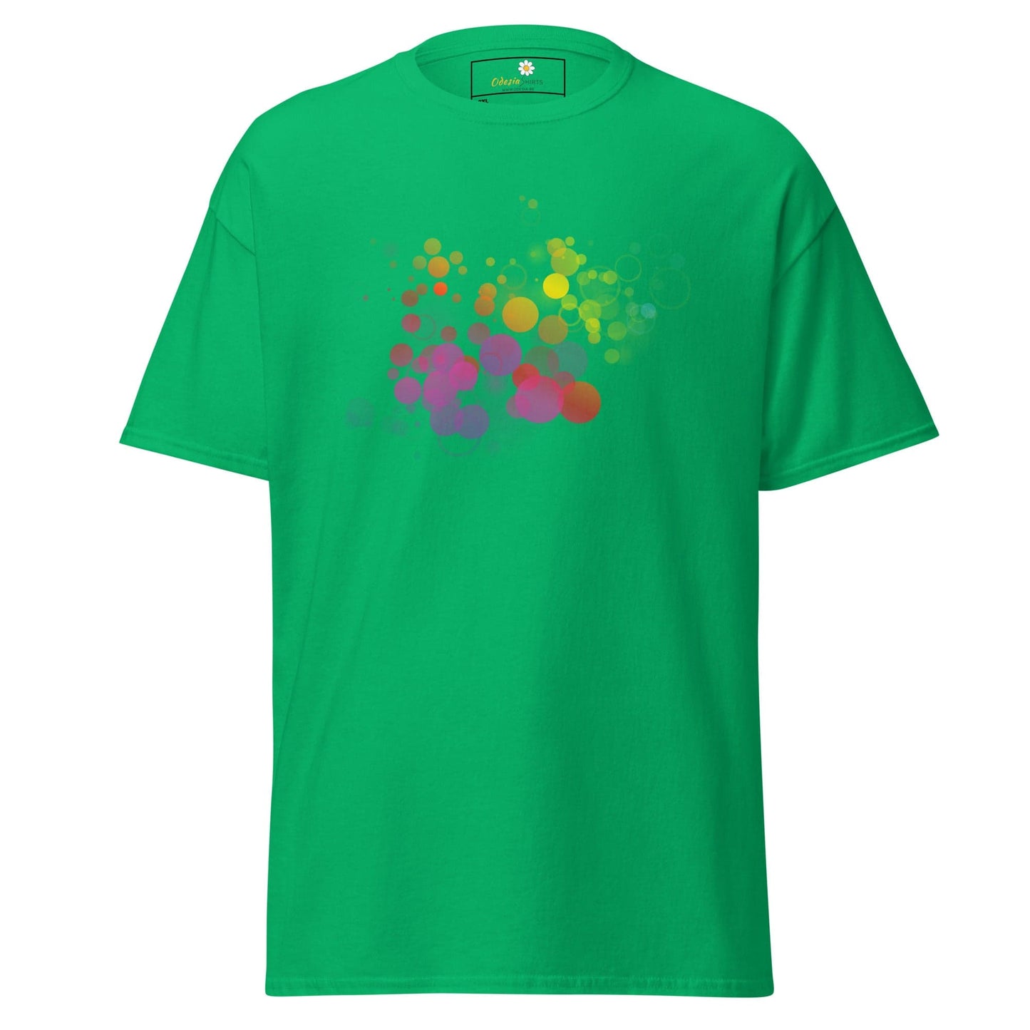 Green T-shirt with colorful bubble design for Men and Women in 2XL to 5XL sizes