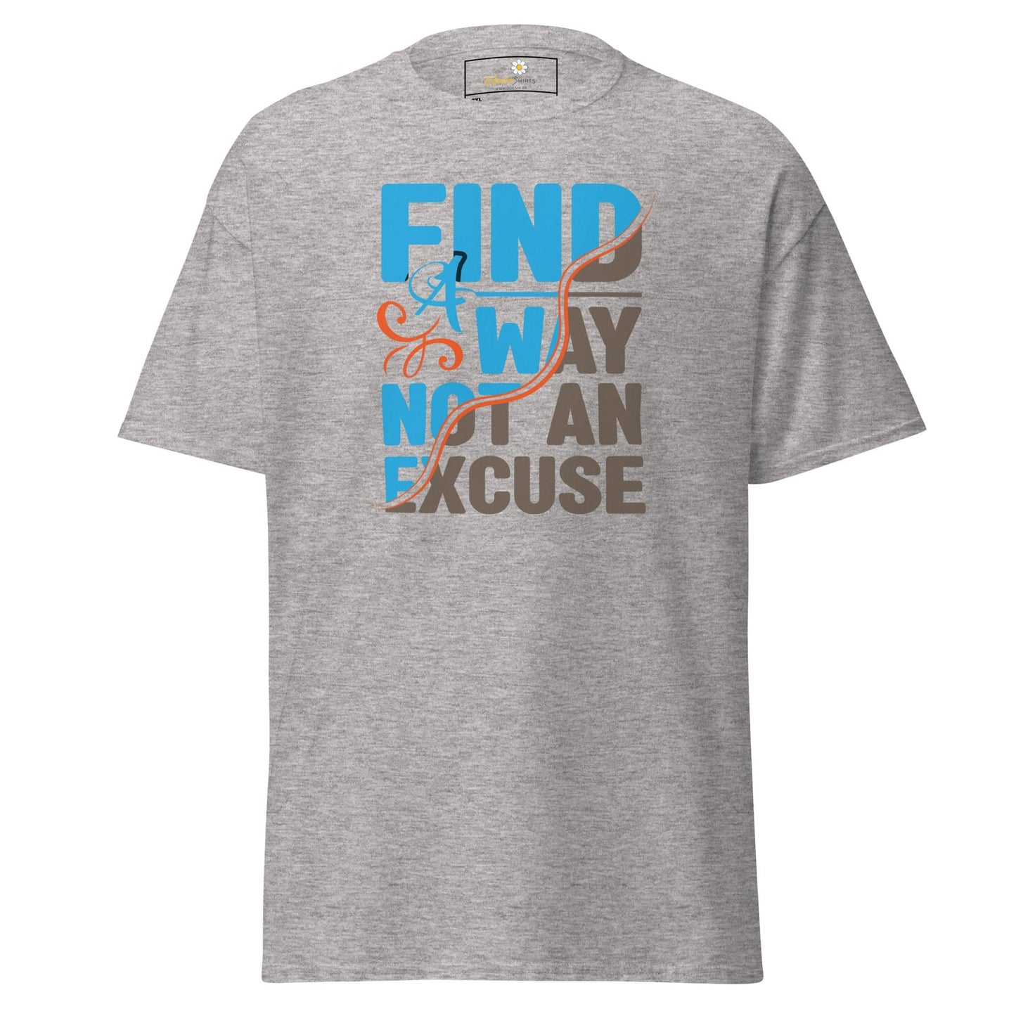 Gray T-shirt with motivational text from T-SHIRT DESIGN TEE for Men and Women in 2XL-5XL