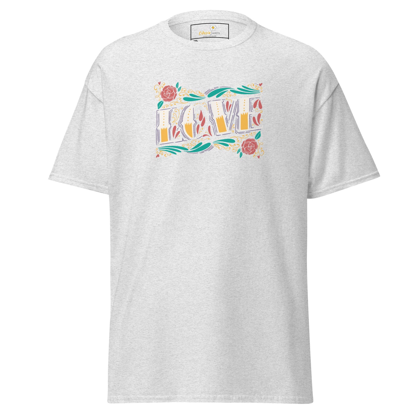 Unisex classic t-shirt - TEXT LOVE FLOWERS - BIG