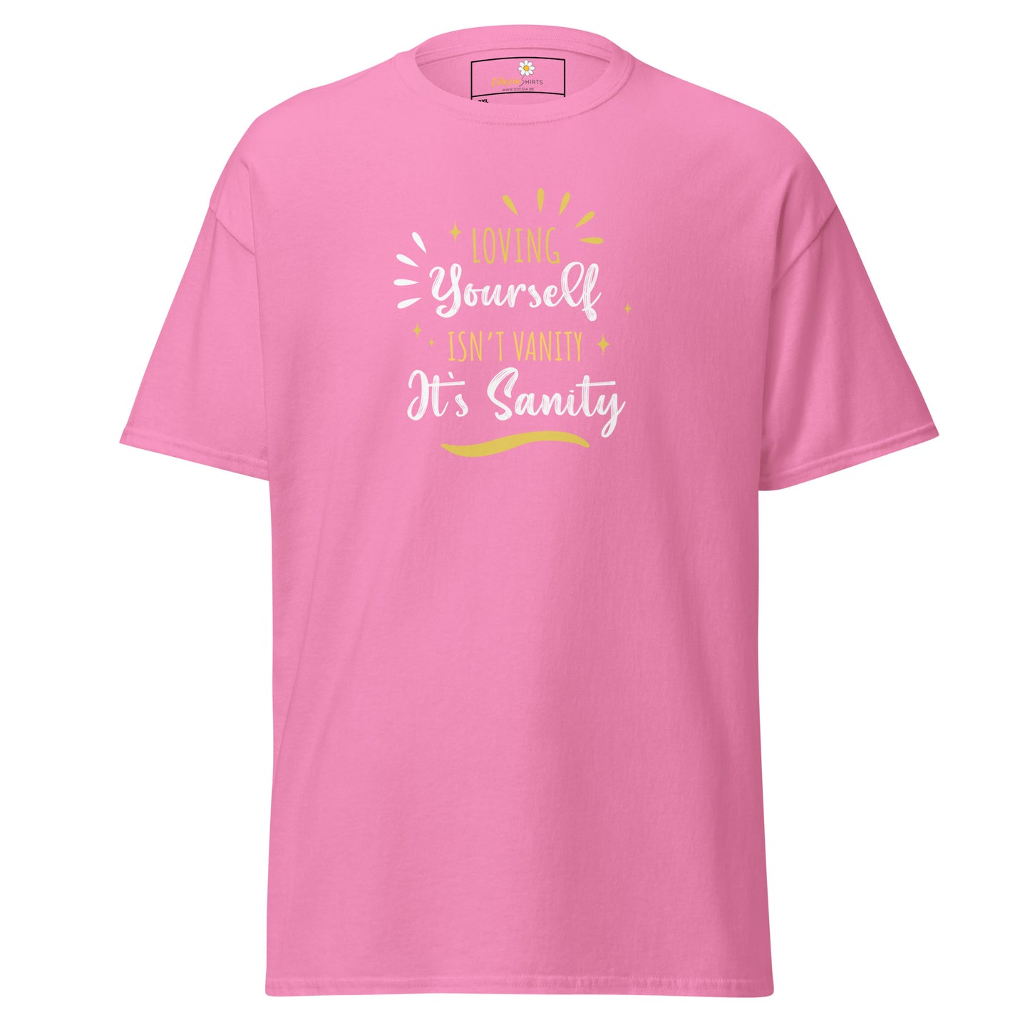 T-shirt classique pour homme - Texte : LOVING YOURSELF SANITY - GRAND