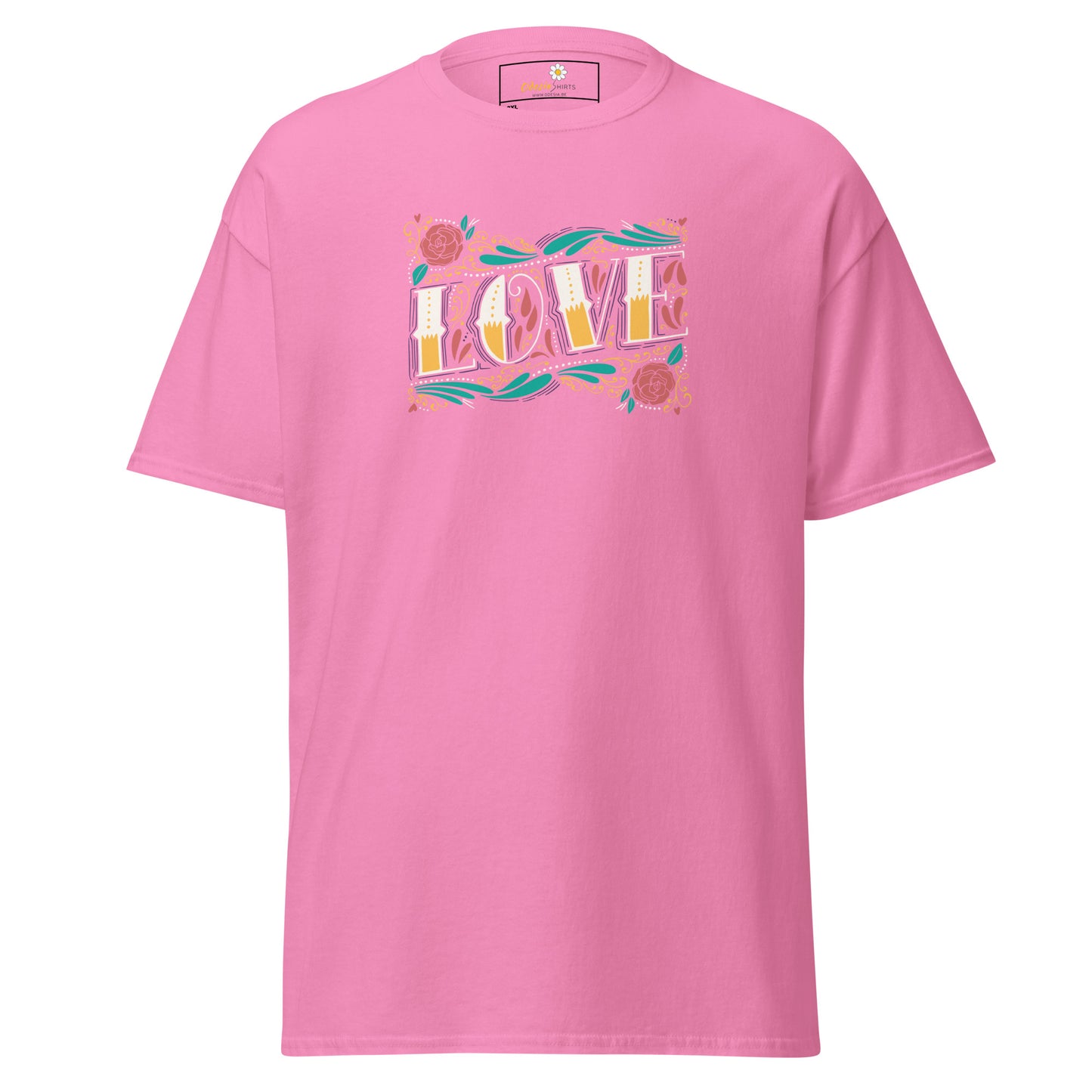 Unisex classic t-shirt - TEXT LOVE FLOWERS - BIG