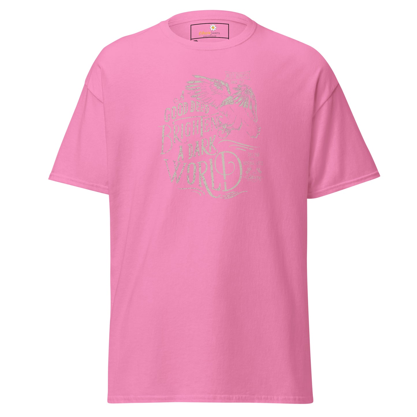 Unisex classic t-shirt - POSITIVE GOOD DEED BRIGHT WORLD - BIG